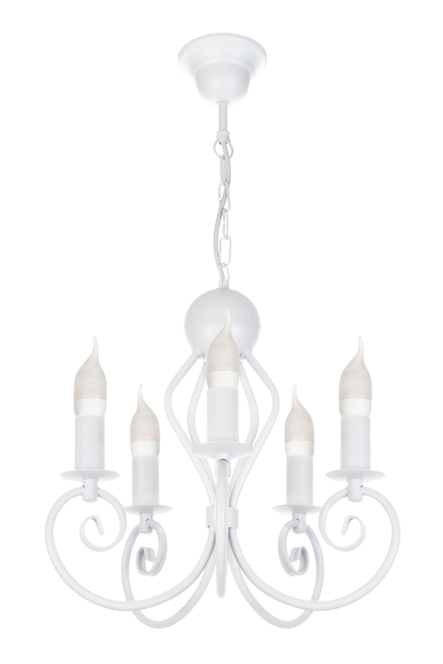 Lustre Vintage Blanc E14 5 flammes Classique Leuchter, Lampe