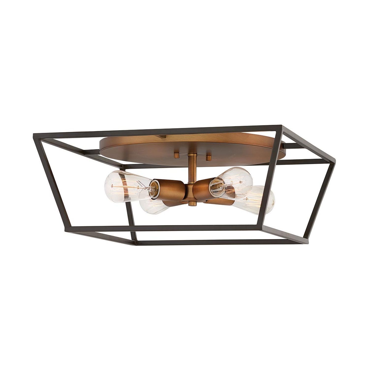 Lampe de plafonnier en métal L : 45,7 cm en laiton bronze E27