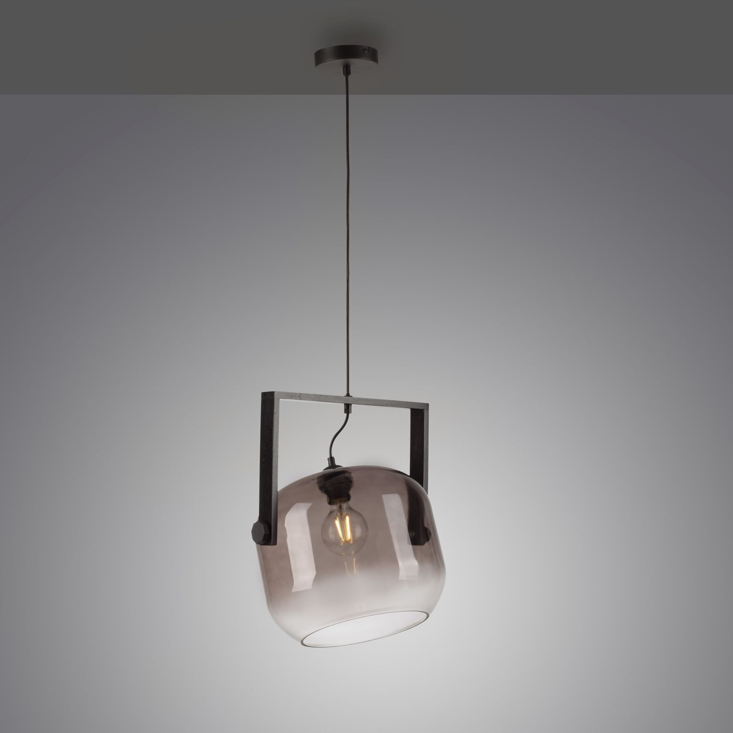 Blendarme Hängelampe Glas Metall L:35 cm E27 Industrie Lampe, Leuchte, Kronleuchter