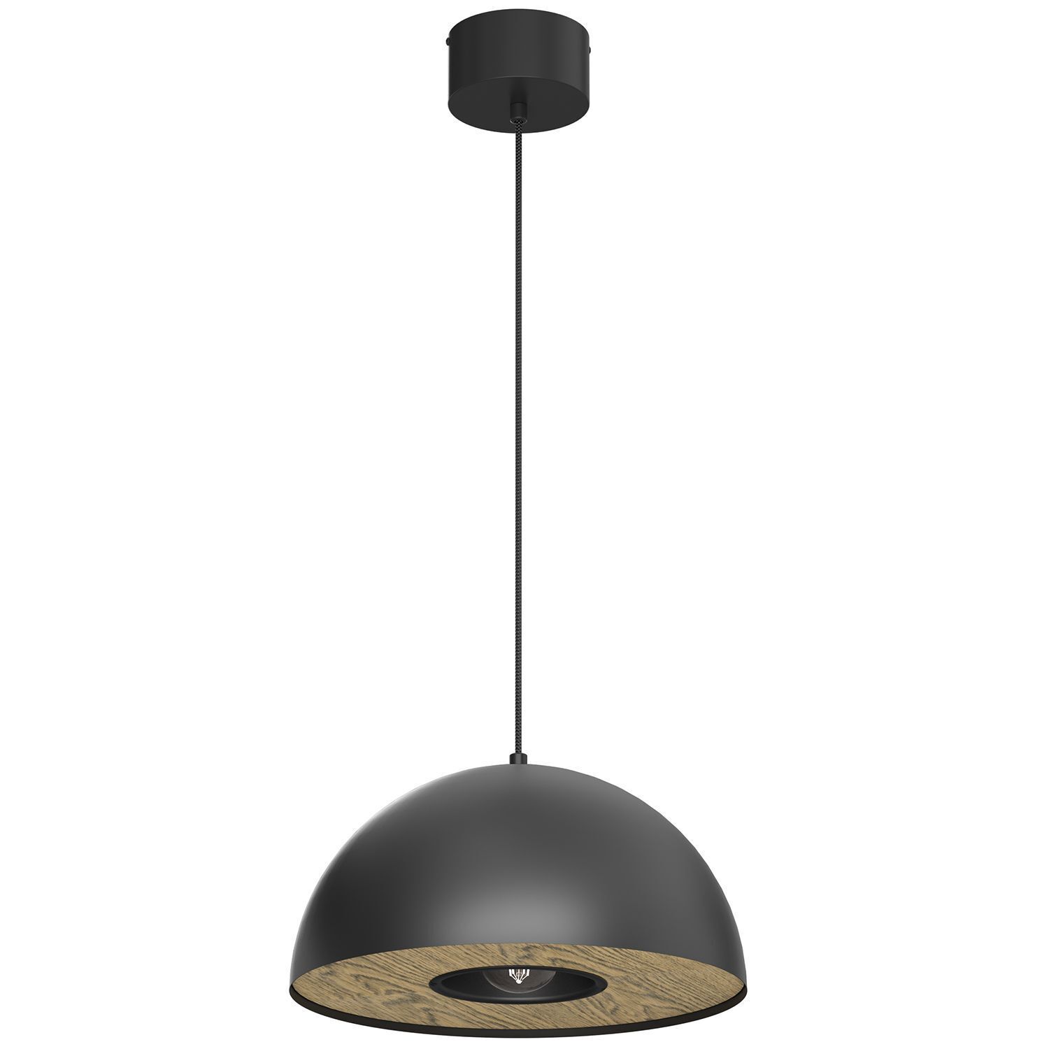 Lampe à suspendre ronde Abat-jour métallique noir Ø35 cm E27 Loft