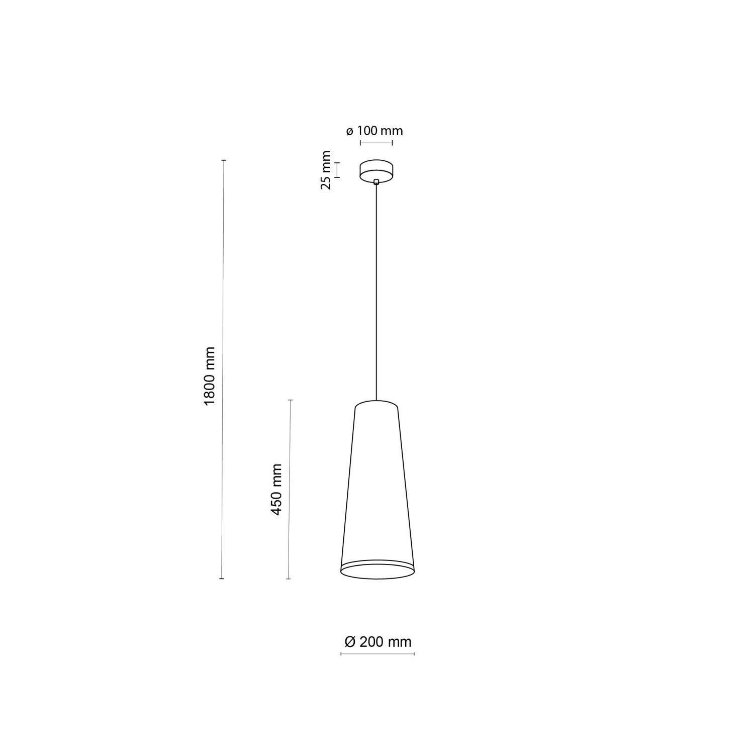 Suspension Noir Ø 20 cm H : max. 180 cm Tissu E27