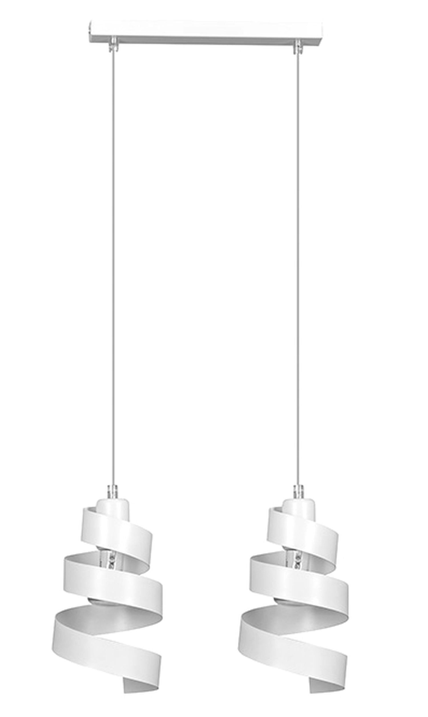 Lampe à suspendre design blanc métal 2 flammes 2x E27