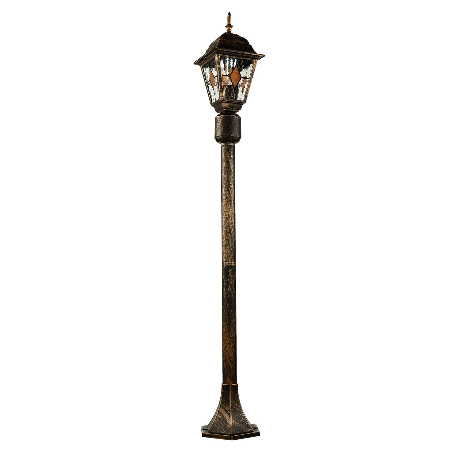 Lampe d'allée extérieure Rustique 112 cm Noir Cuivre