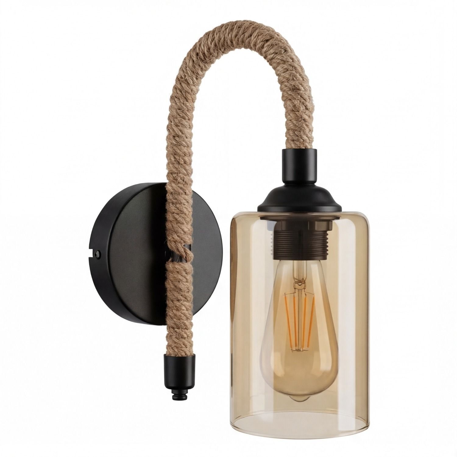 Wandlampe, Wandlampe Glas, Rope-Lampe, Glaslampe, Edison-Lampe