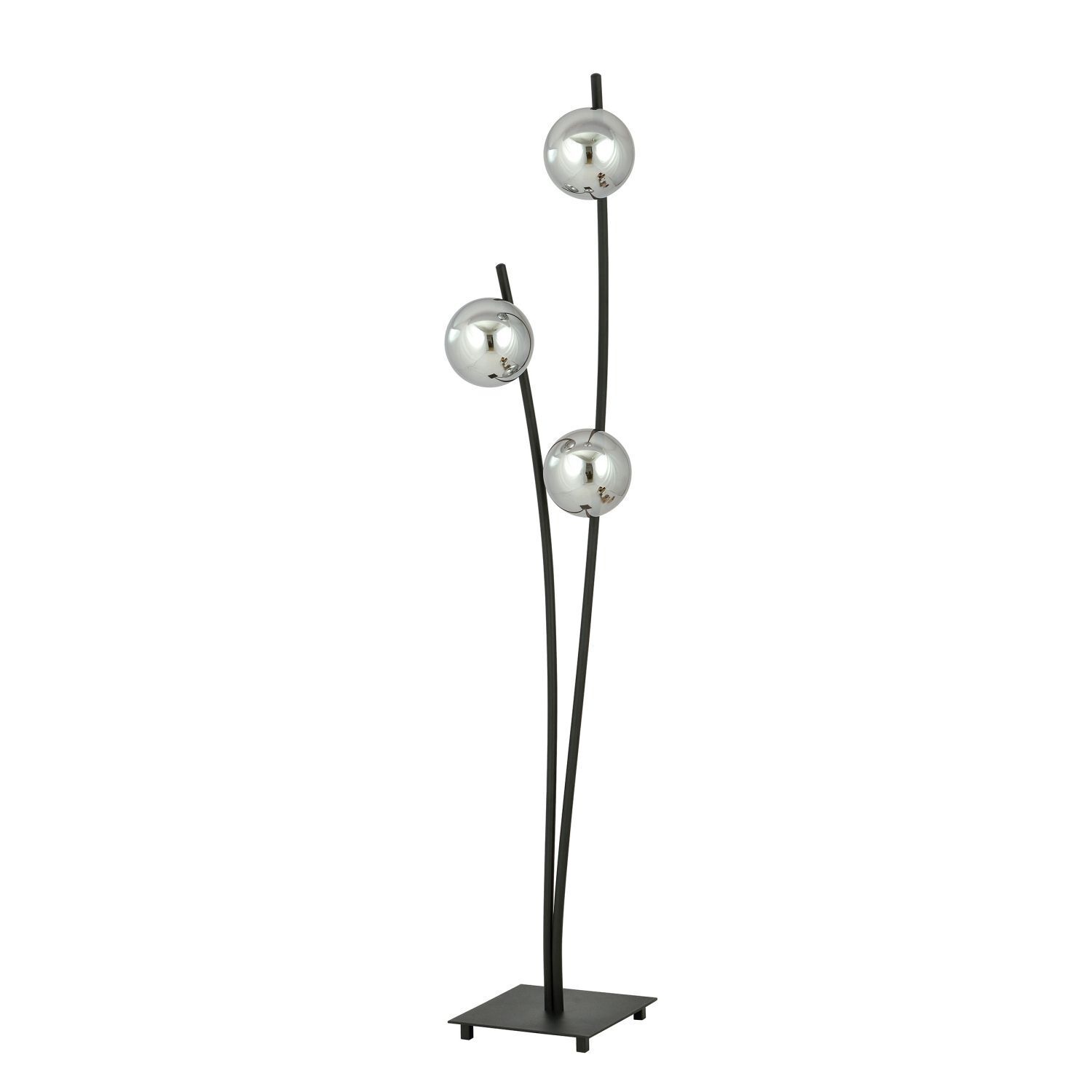 Lampadaire petit 150 cm noir graphite E14 3-flamme Lampe