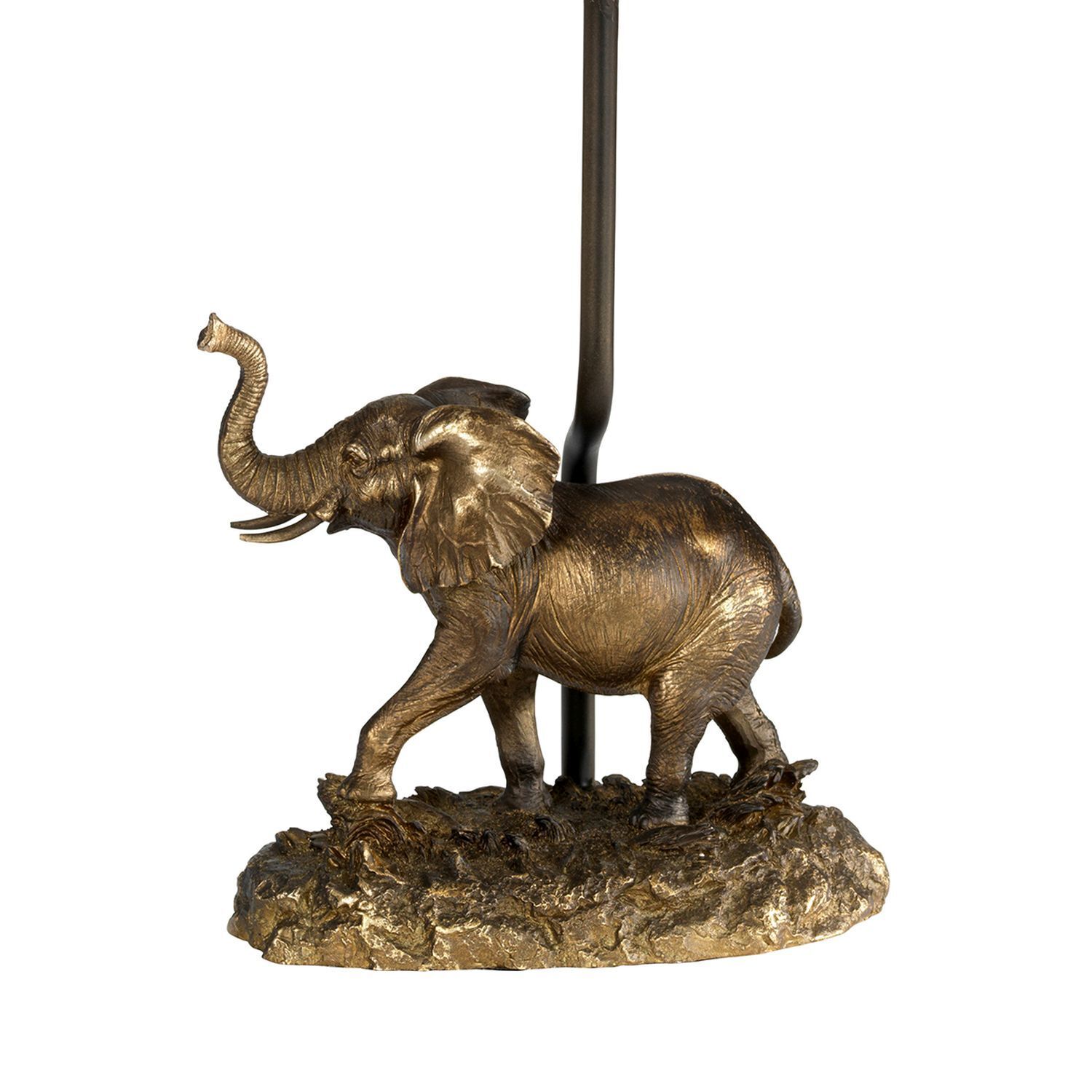 Socle pour lampe de table E27 en bronze antique Eléphant