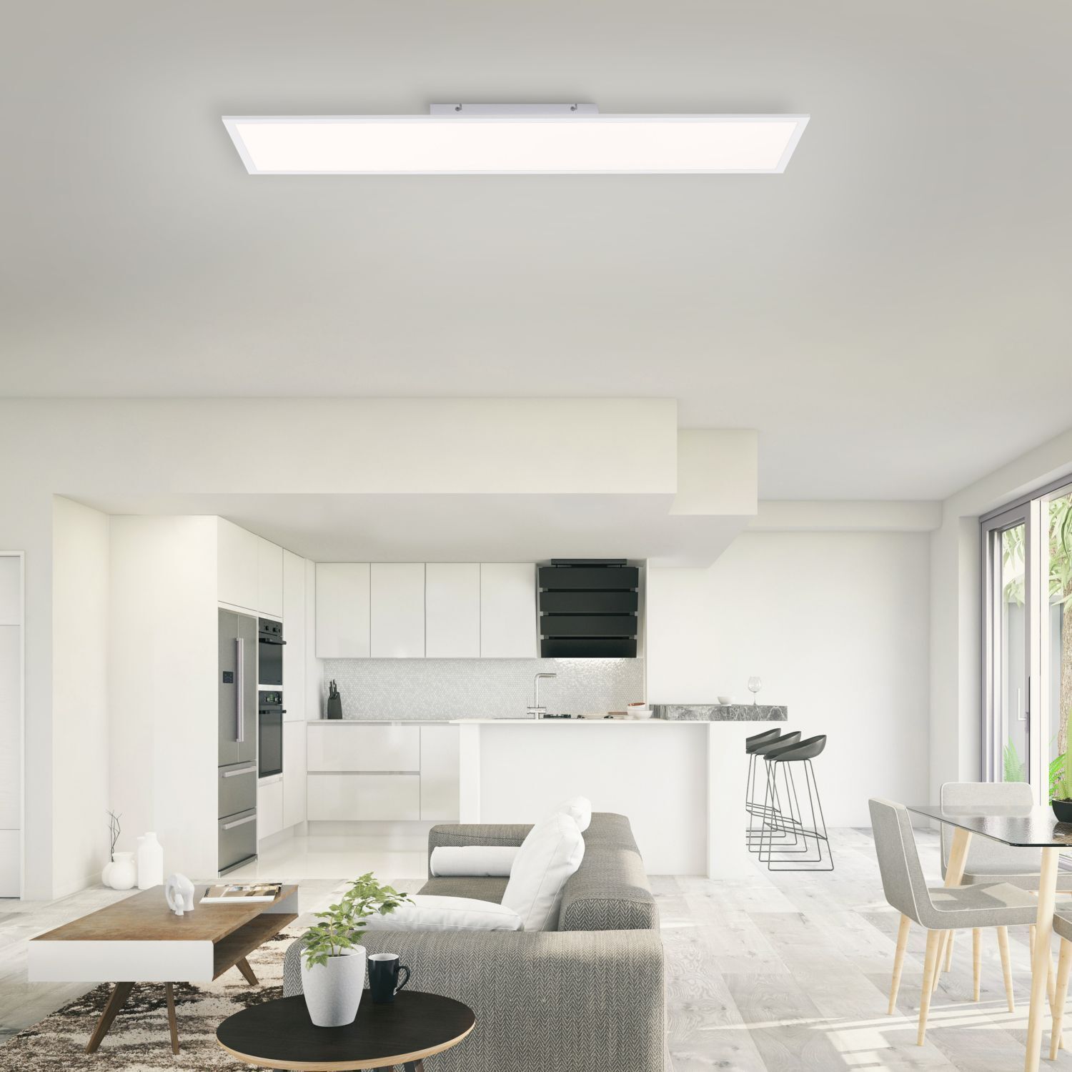 Lampe de plafonnier LED avec télécommande et variateur 3100 lm 100 cm