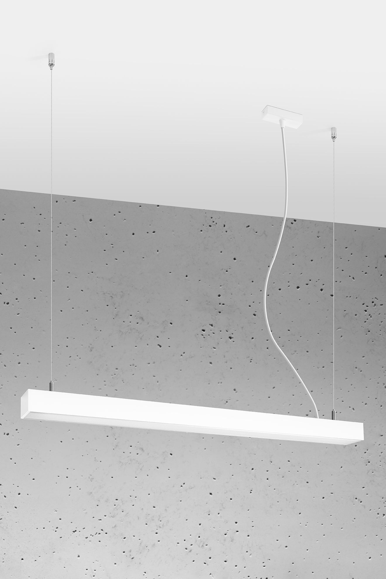 LED Lampe à suspendre métal blanc L : 90 cm 3000 K 3120 lm étroit