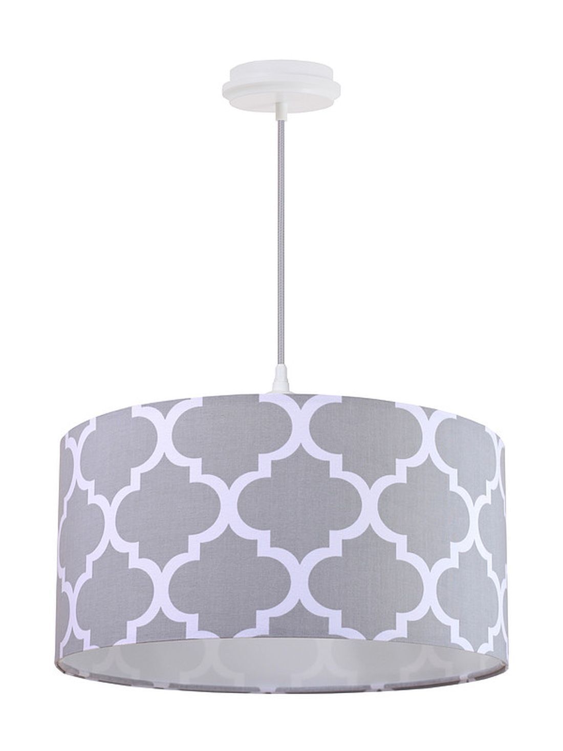 Lampe à suspendre ILKA Blanc Gris rond Rétro Table à manger