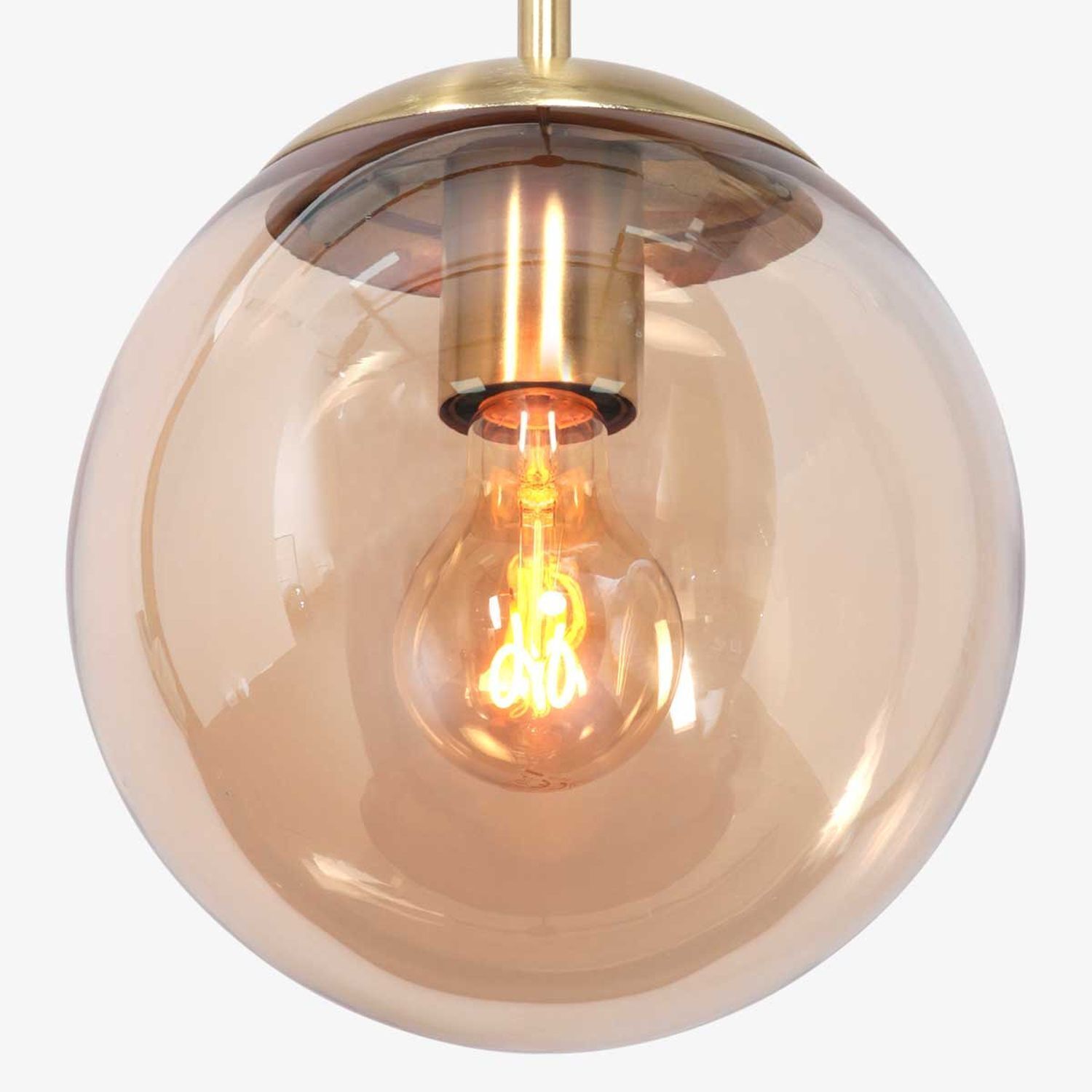Lampe à suspendre élégante Noir Ambre Laiton Ø25 cm