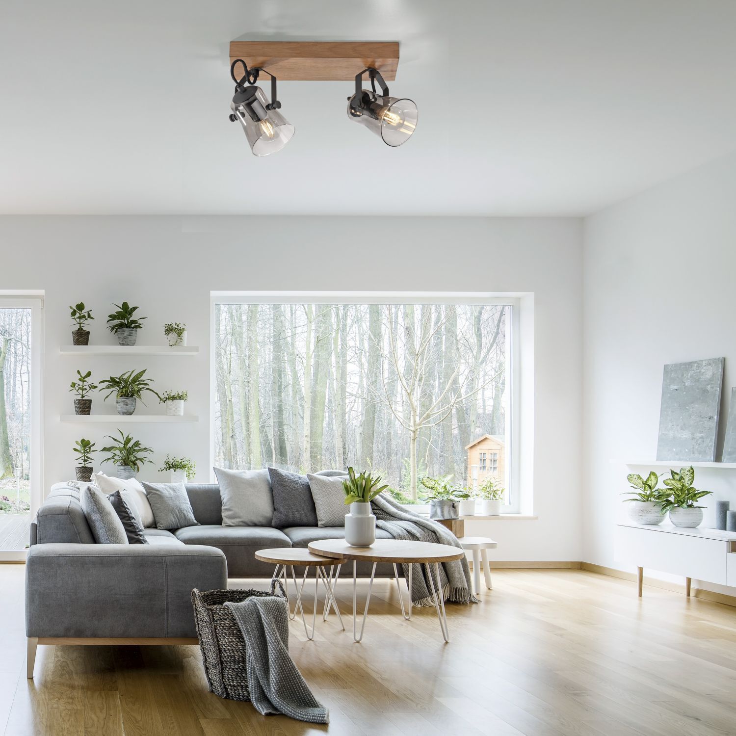 Projecteur flexible de plafond verre chêne E14 38 cm à faible éblouissement Dekoration für Zuhause, Pflanze, Drinnen, Innenarchitektur