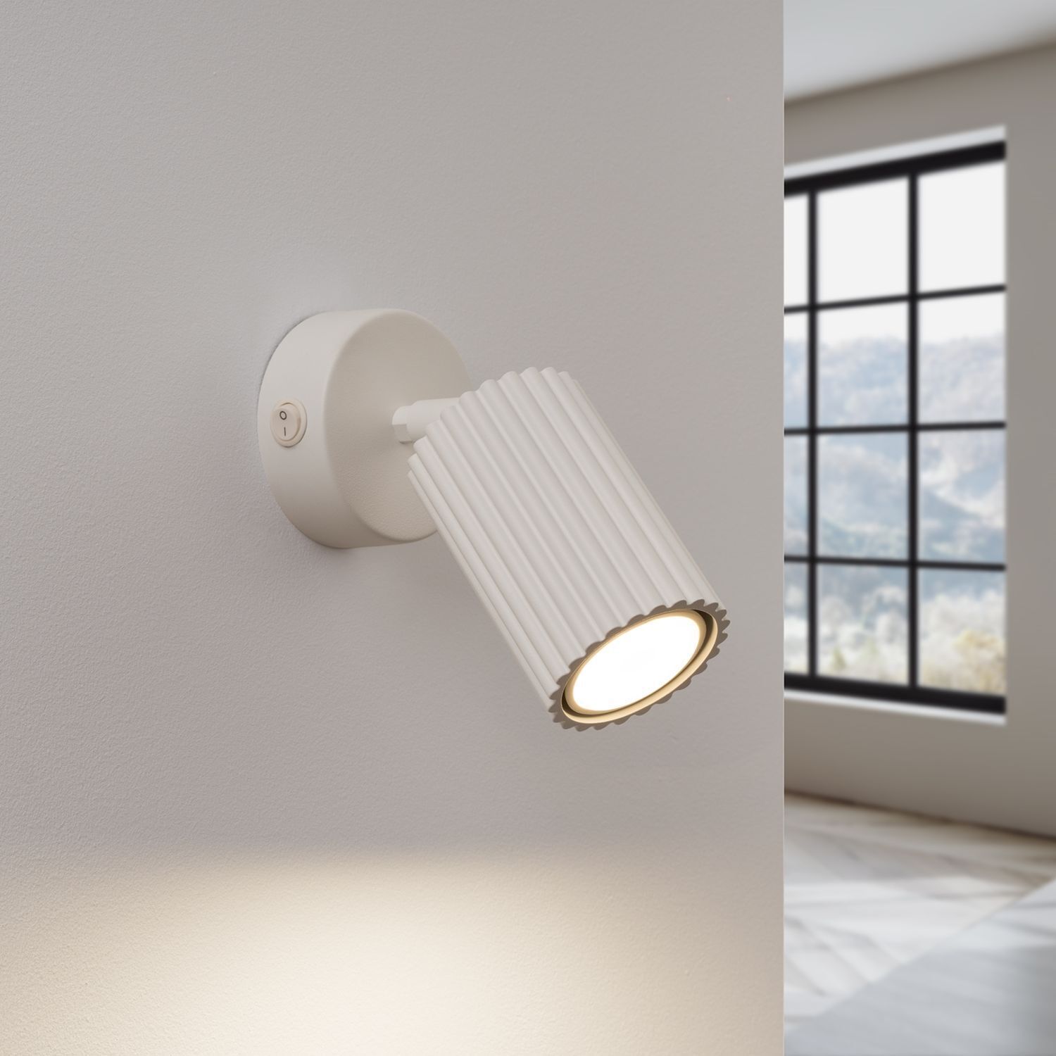 Applique murale pivotante GU10 L : 8 cm petite en crème Moderne