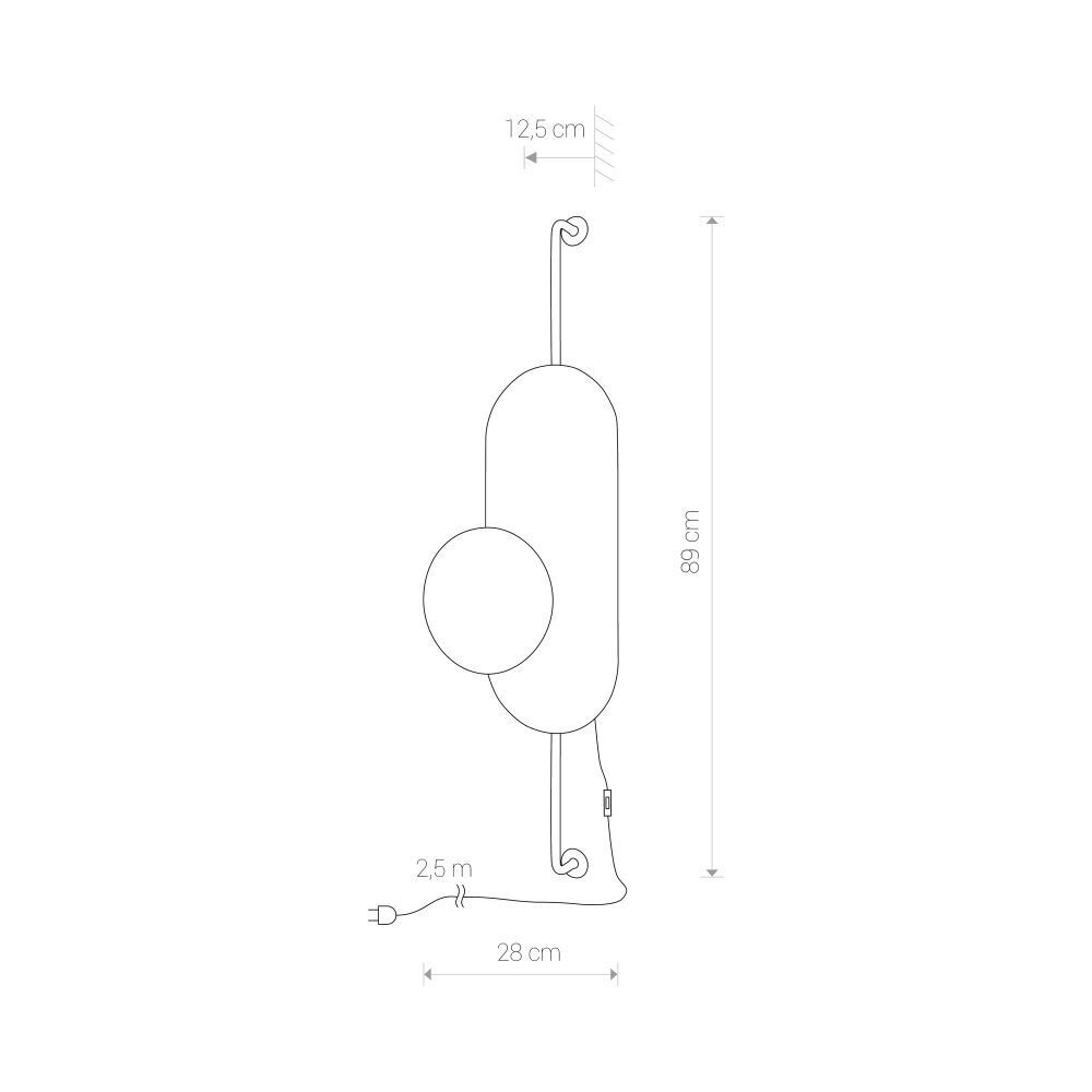 Applique avec interrupteur métal bois G9 indirect