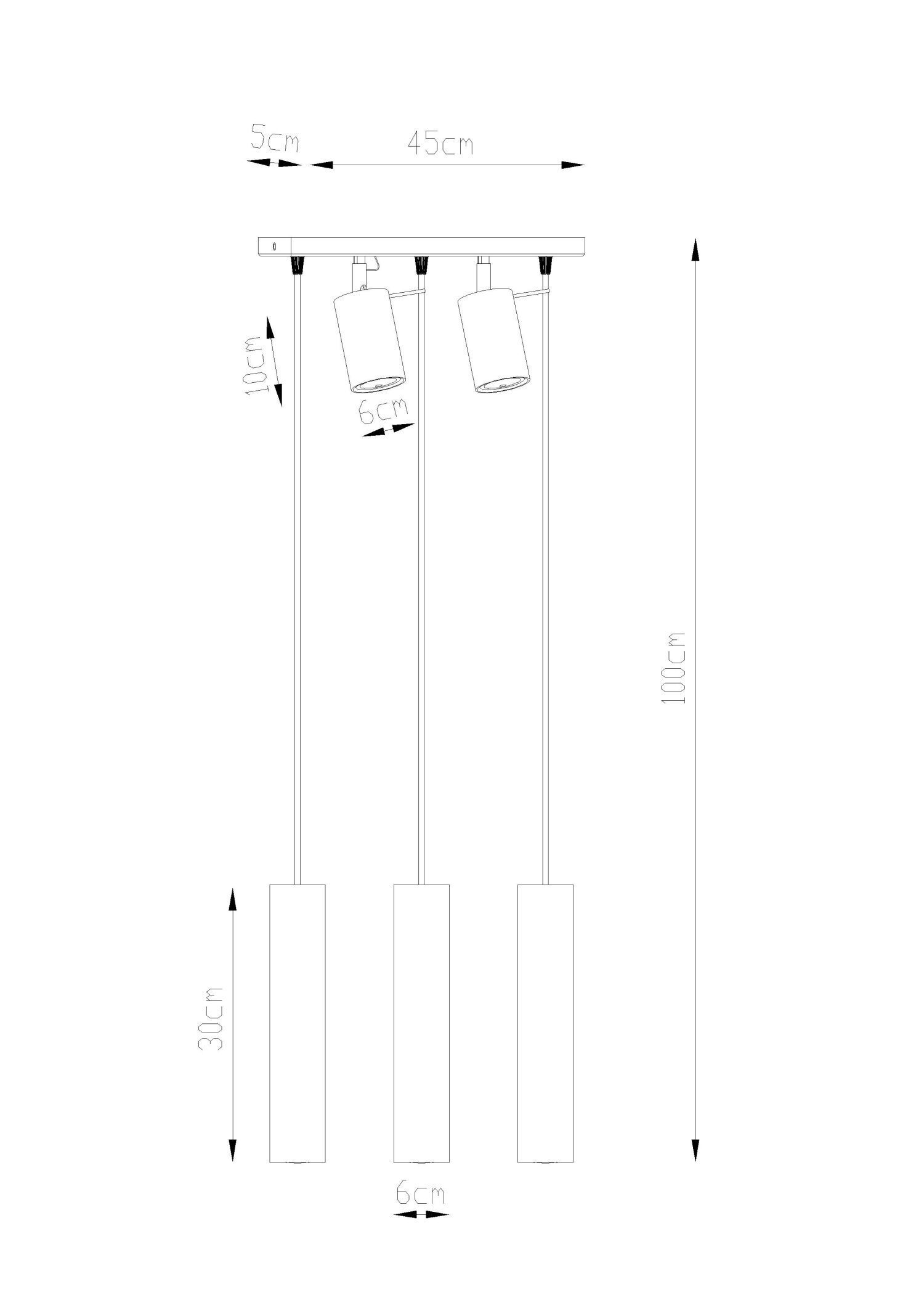Suspension Plafonnier Blanc Métal 5 flammes
