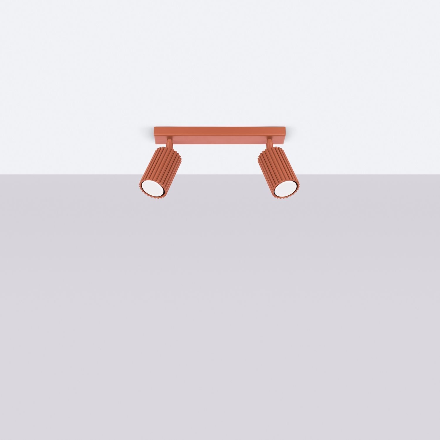 Plafonnier orientable L : 30 cm petit 2-flamme GU10 rouge