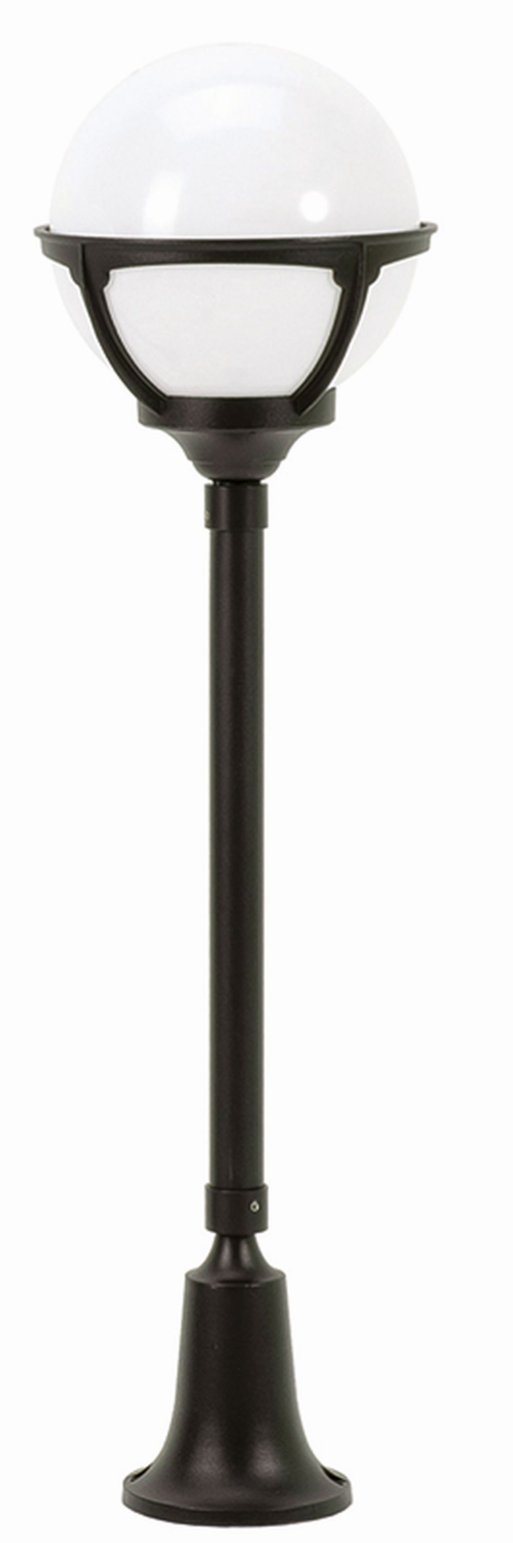 Lampe de chemin vintage noir blanc 77cm IP44 Abat-jour boule