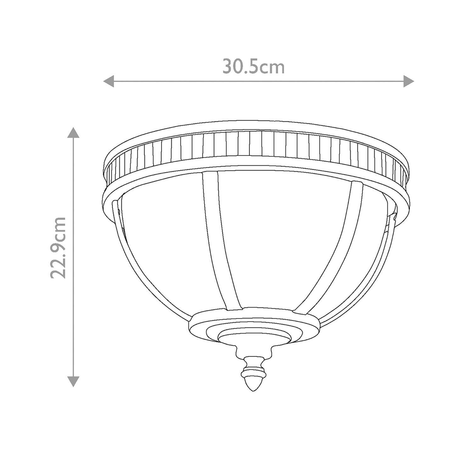 Lampe d'extérieur plafond rond L : 30,5 cm 3x E14 IP44 Vintage