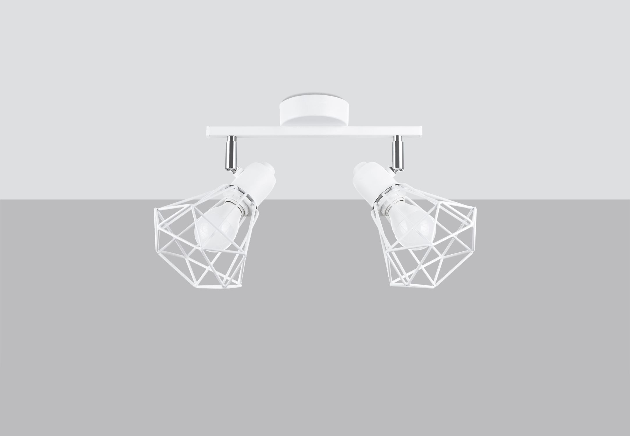 Spot de plafond blanc 31 cm de long réglable E27 métal Spot de plafond blanc 31 cm de long réglable E27 métal