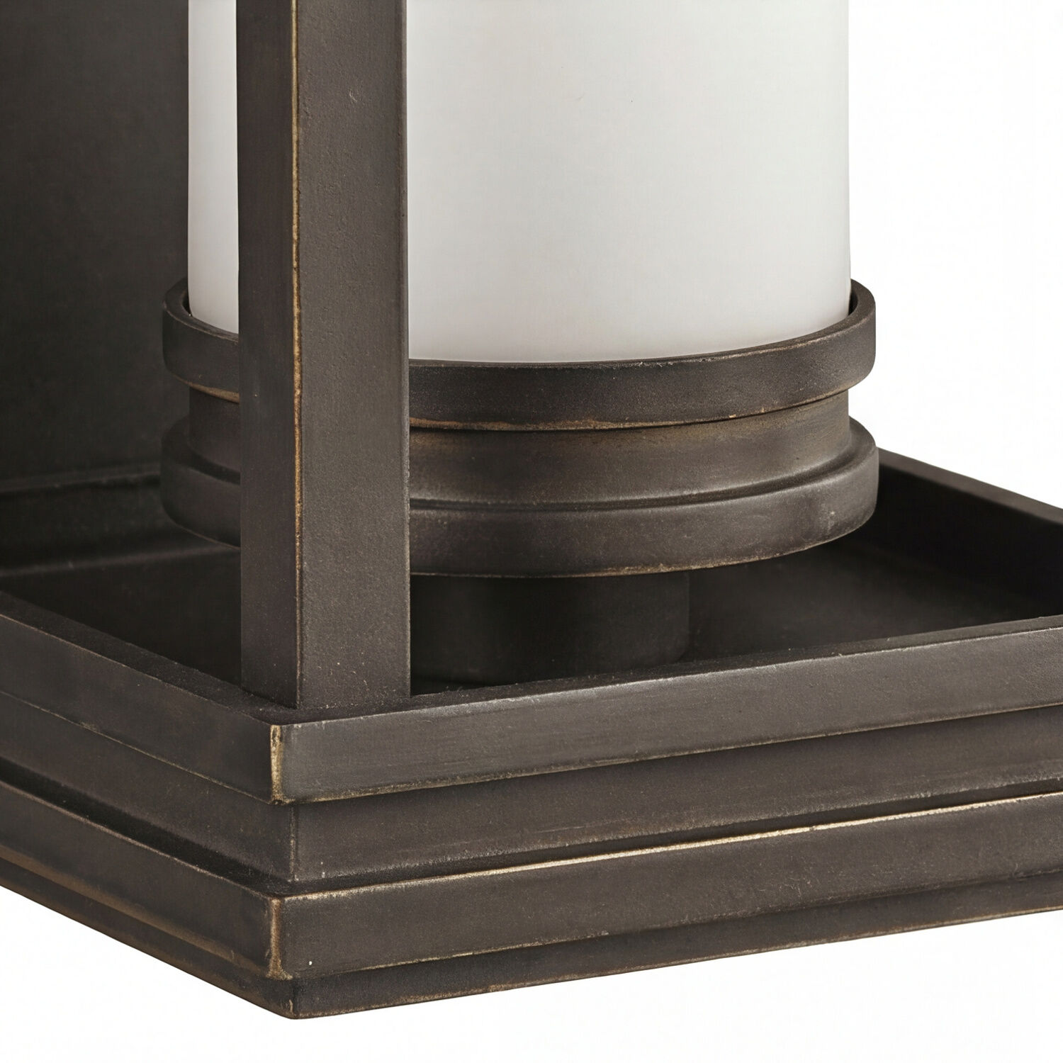 Laternenkörper, Metallrahmen, Wand- oder Bodenlampe, Bronzene Metallfarbe, basische Struktur