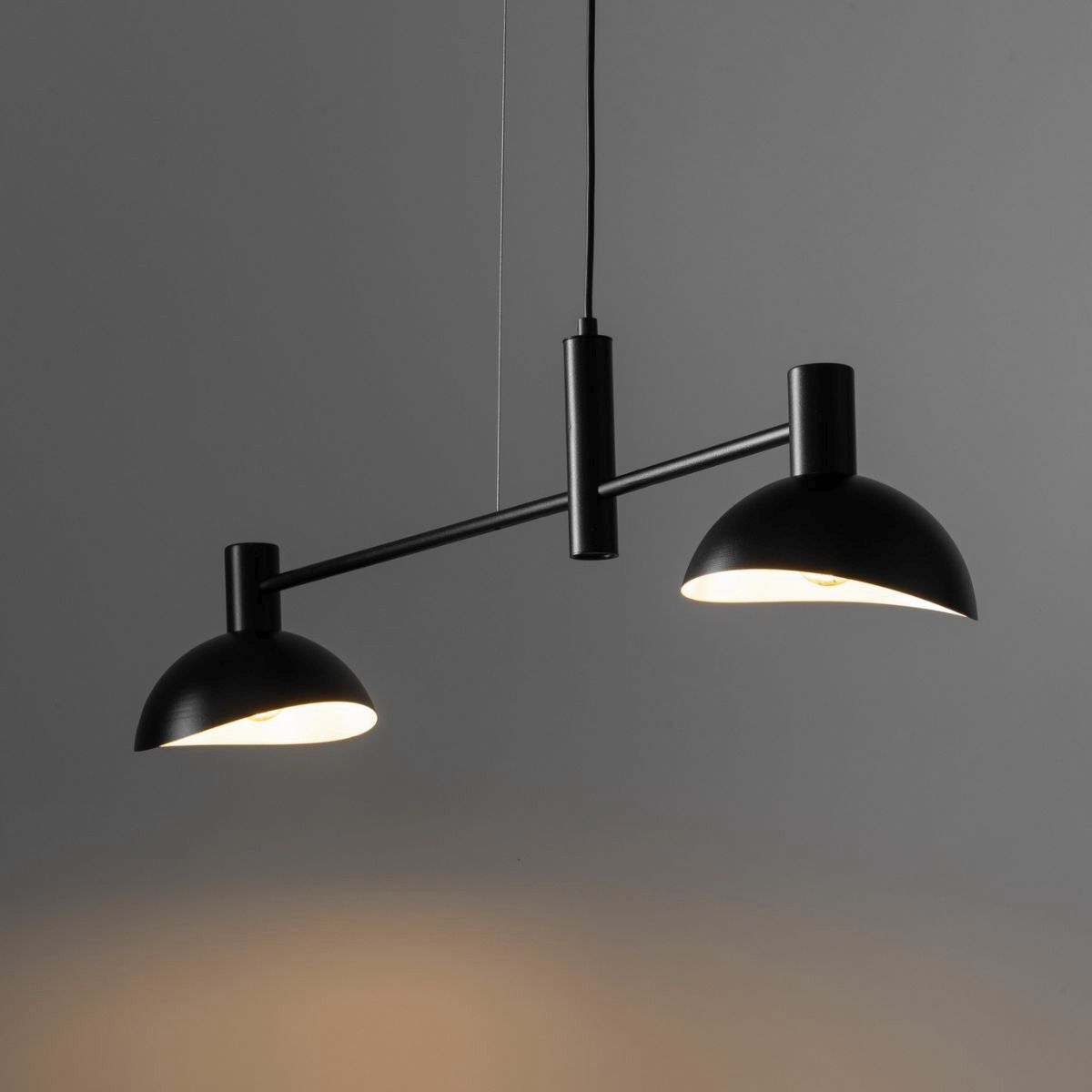 Suspension moderne noir blanc métal E14 jusqu'à 0,7 m