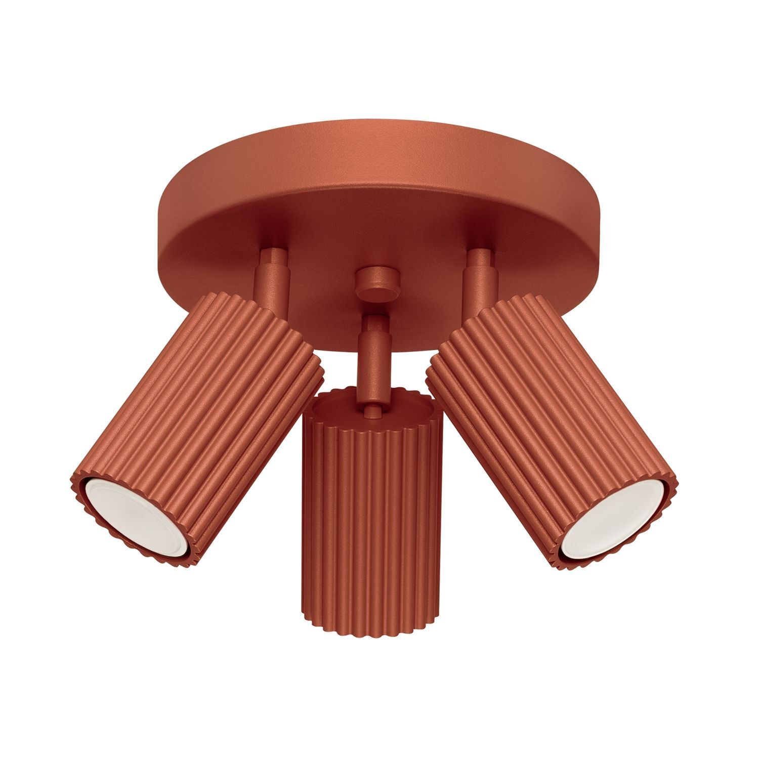 Projecteur de plafond 3 flammes Ø 19,5 cm petit orientable rouge GU10