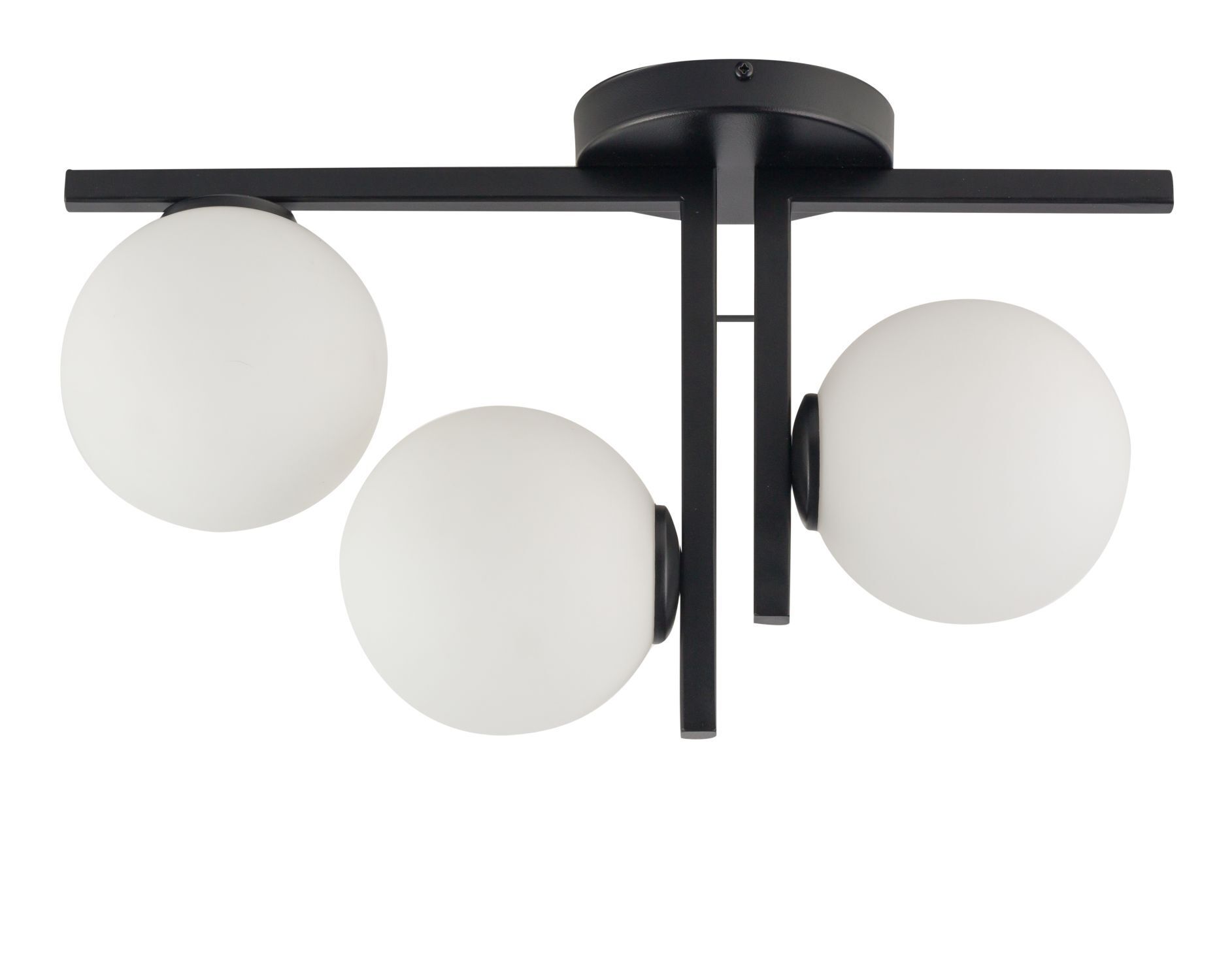 Plafonnier moderne acier verre L:48 cm G9 faible éblouissement