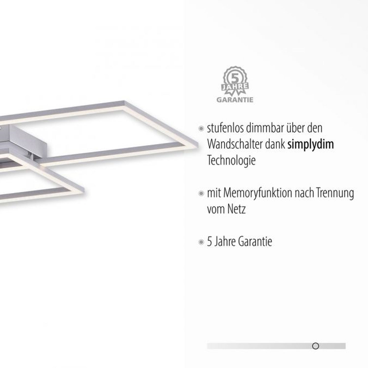 Lampe de plafonnier LED à intensité variable en acier 41 W 5400 lm Moderne