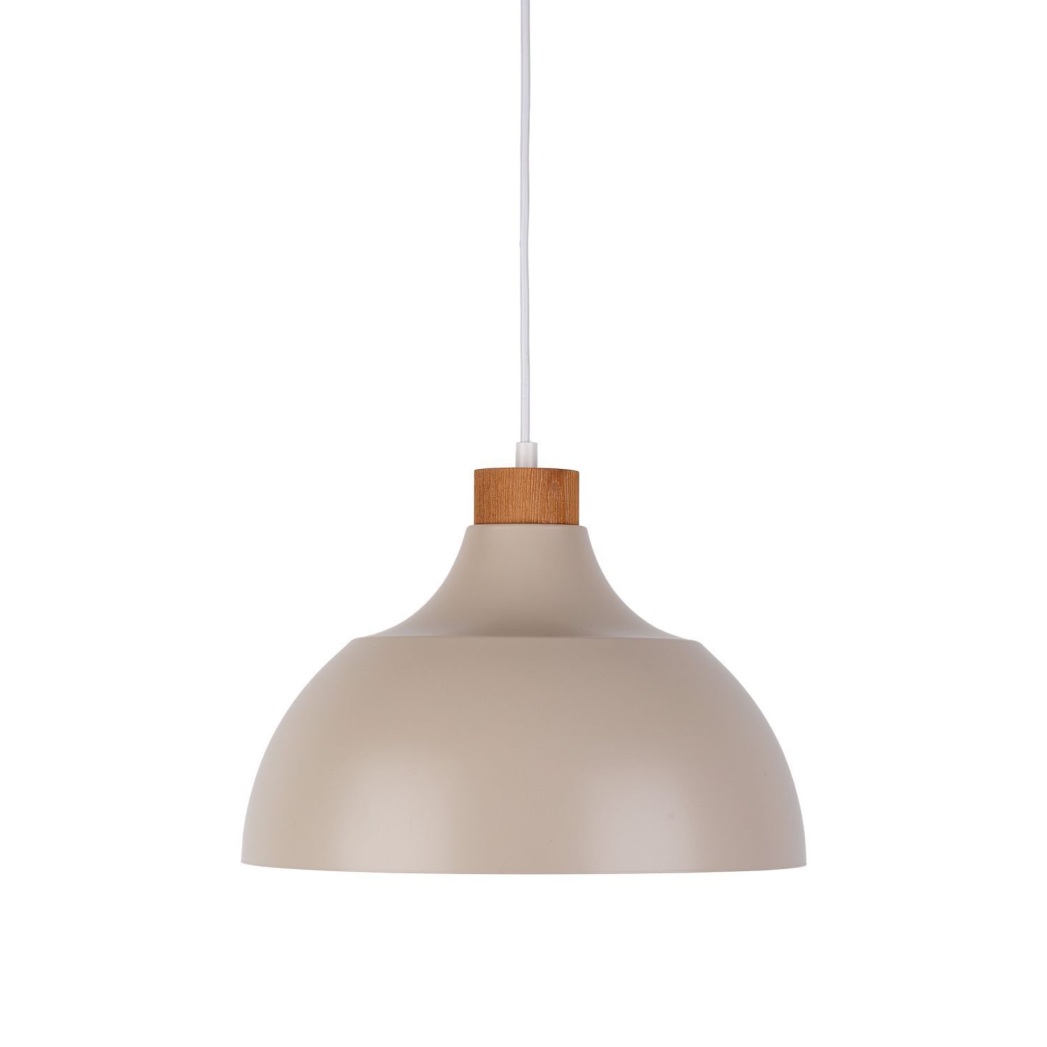 Lampe à suspendre métal bois Ø 34 cm Retro Beige E27