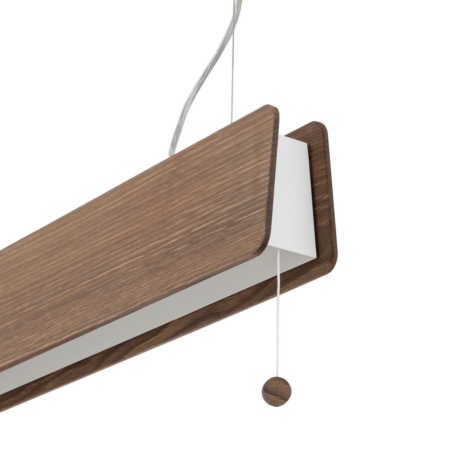 hängende Lampe, Holzoptik, Wandlampe, Lampschirm, Hänger mit Ball