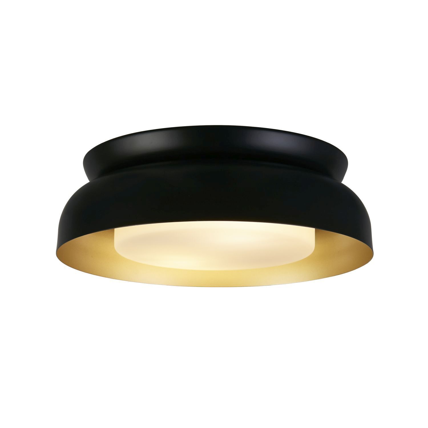 Lampe de plafonnier en métal noir doré E14 L:36,5 cm rond