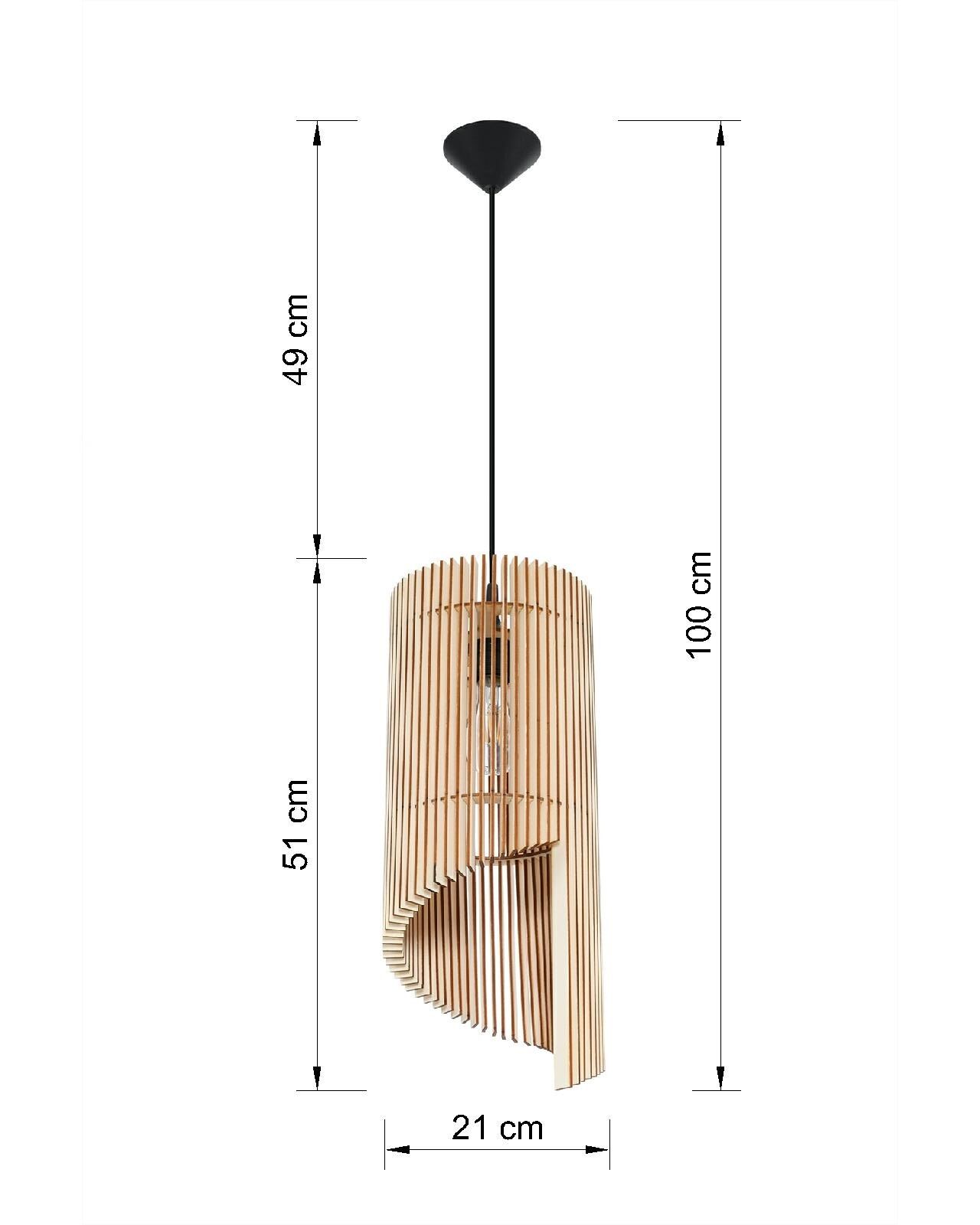 Lampe à suspendre en bois Moderne confortable E27 TEDUSIA Salon