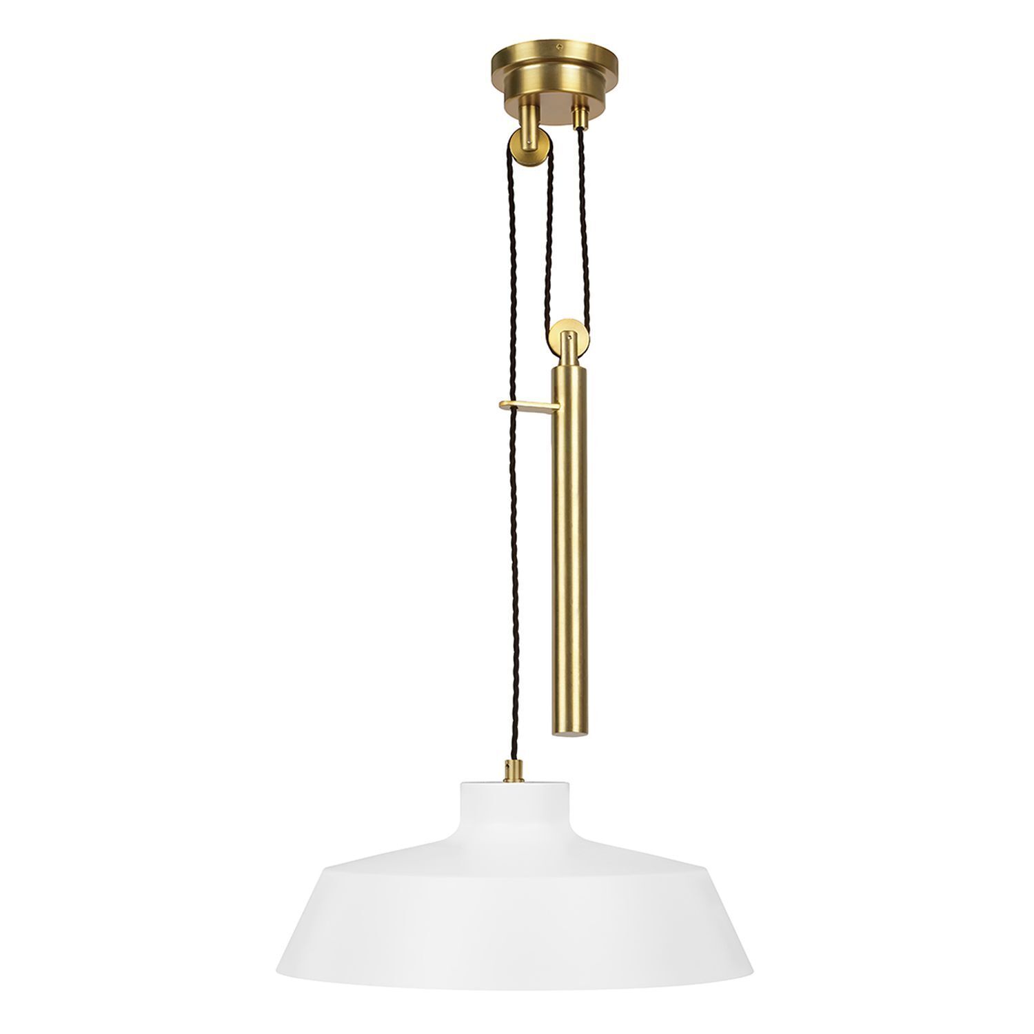 Hängelampe verstellbar Weiß Messing E27 Metall Deckenleuchte, Lampe, Leuchte, Kronleuchter
