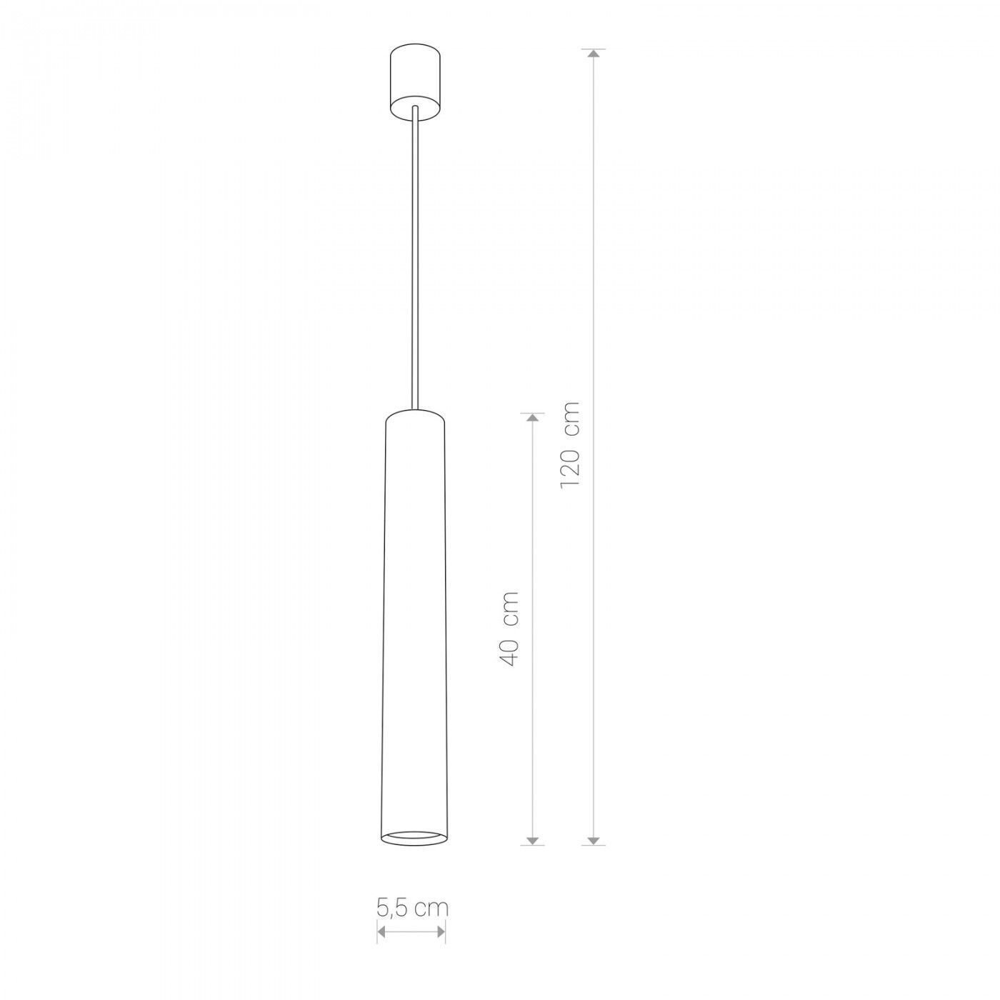 Suspension moderne argentée 40/120 cm