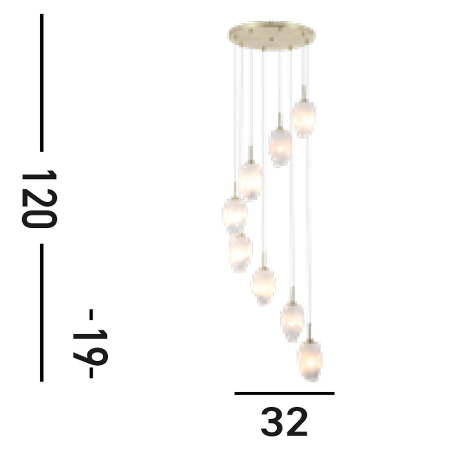 Lampe à suspendre ronde verre métal 8 flammes en laiton blanc Lampe à suspendre ronde verre métal 8 flammes en laiton blanc
