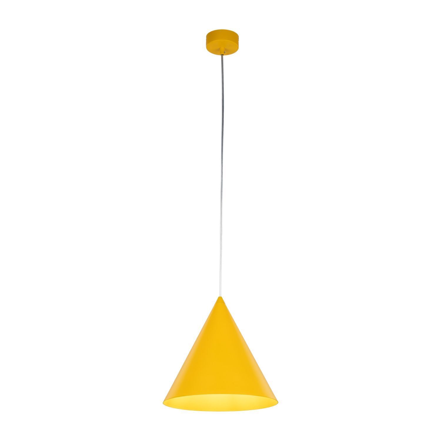 Lampe à suspendre jaune métal E27 Ø 25 cm H : max. 160 cm réglable