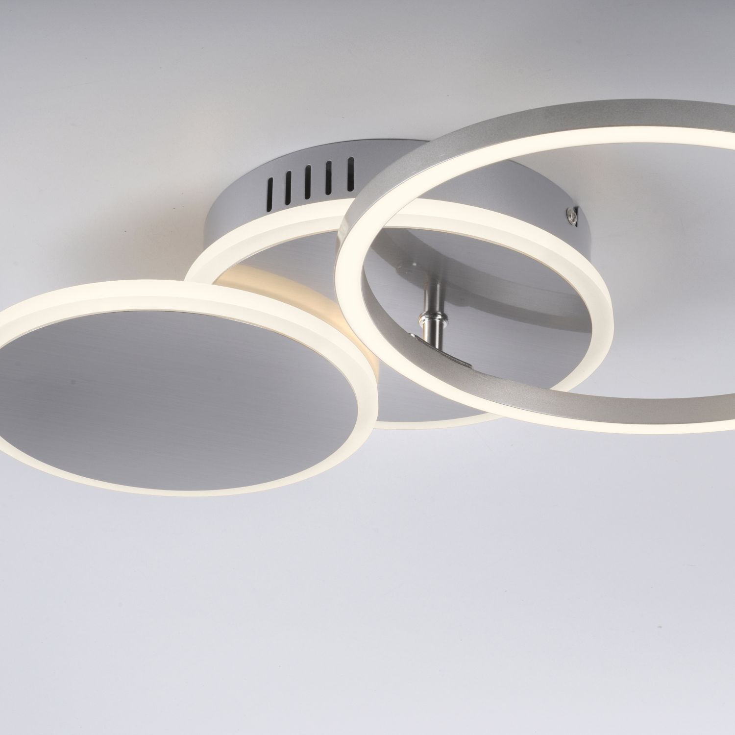 Lampe de plafonnier LED en acier métal blanc chaud 26 W mobile