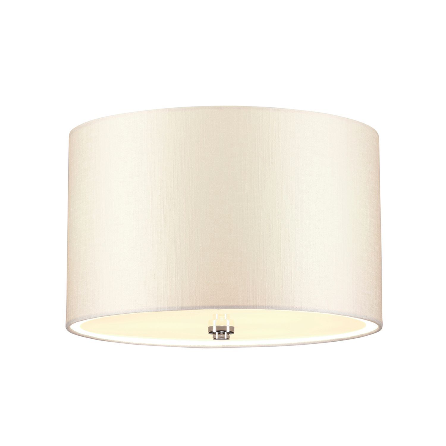 Plafonnier Tissu rond Ø36cm Crème Chrome Moderne VARINDA