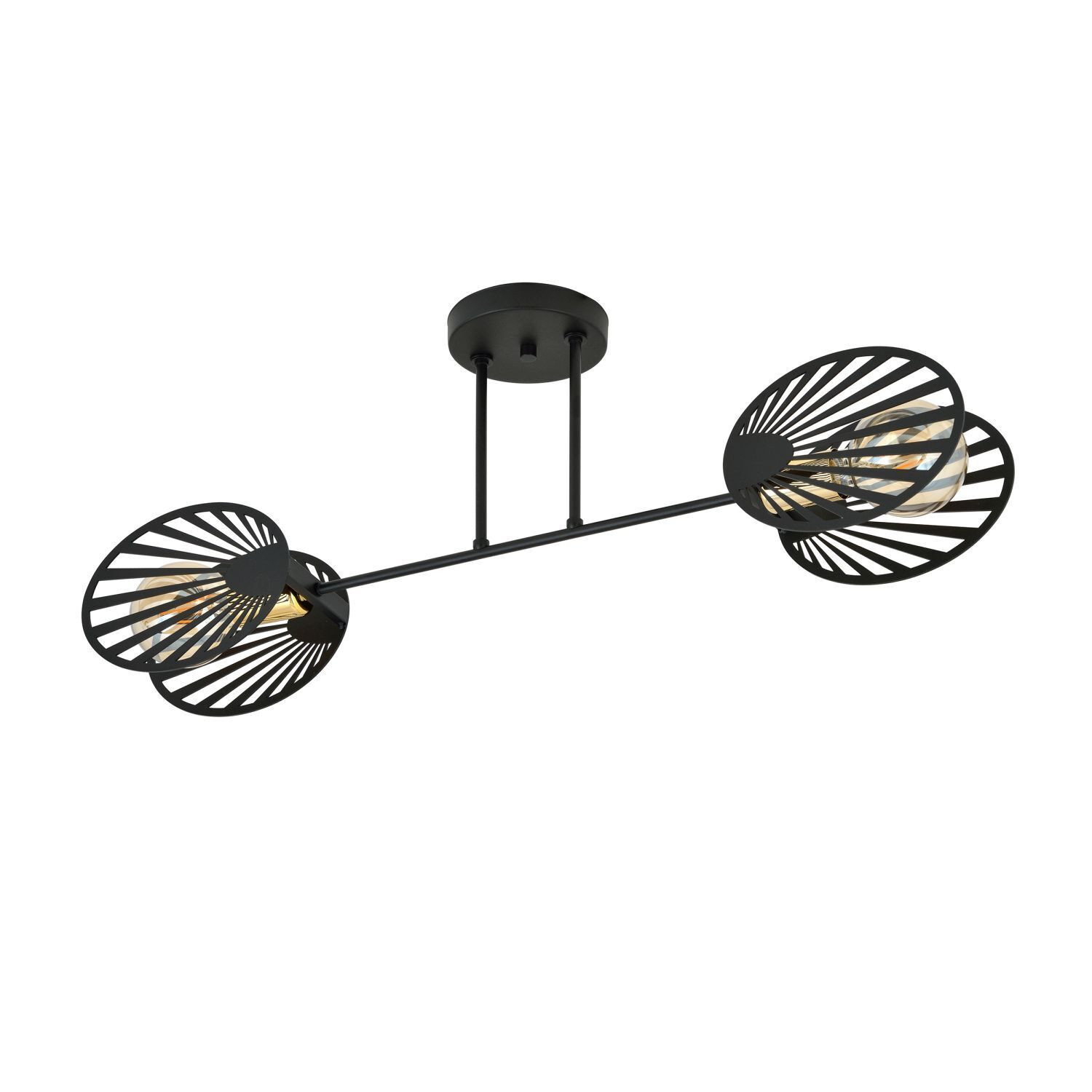 Plafonnier Métal Noir 86 cm de long Moderne CADMUS