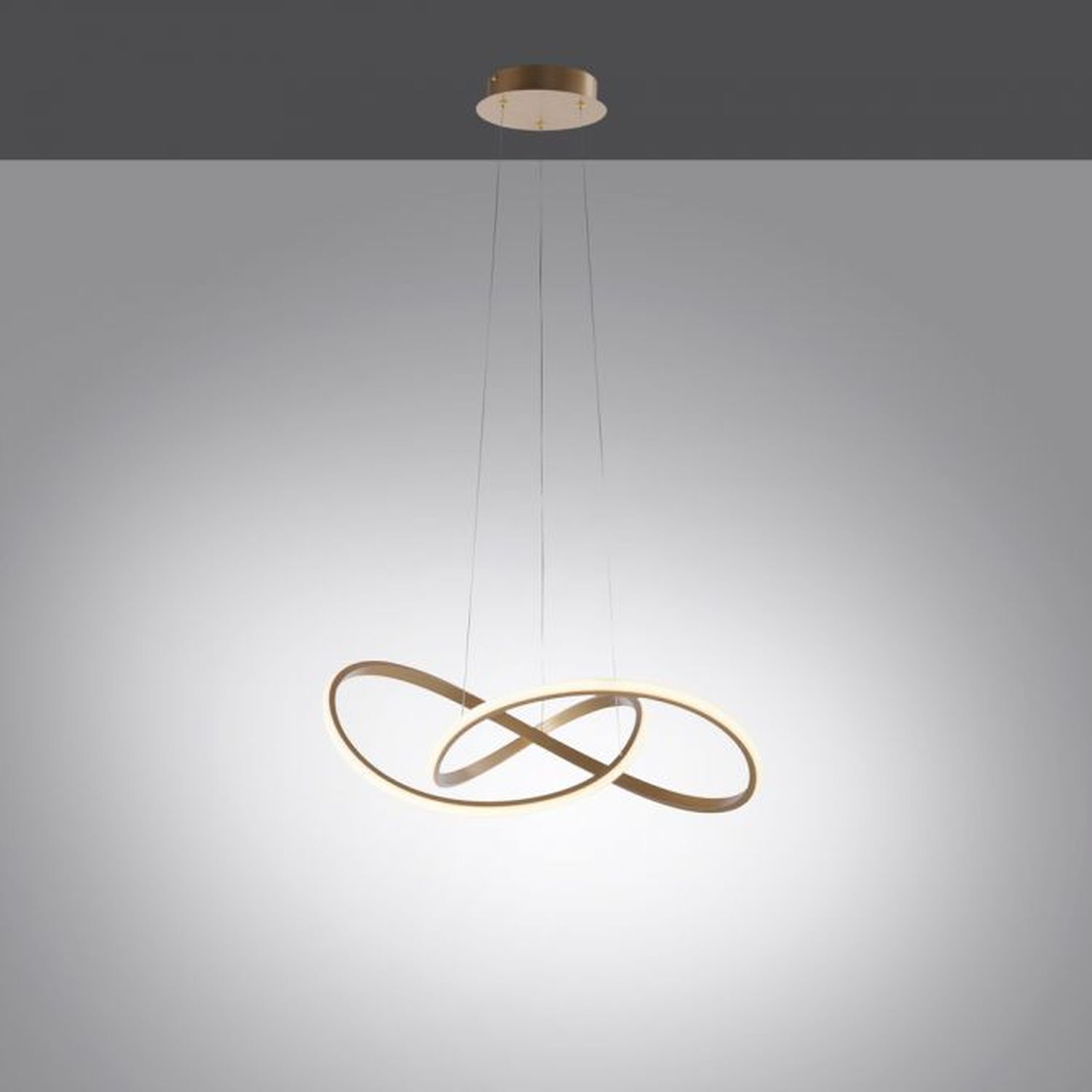 Suspension LED à intensité variable en laiton 3000 K L:57 cm Leuchter, Lampe, Deckenleuchte