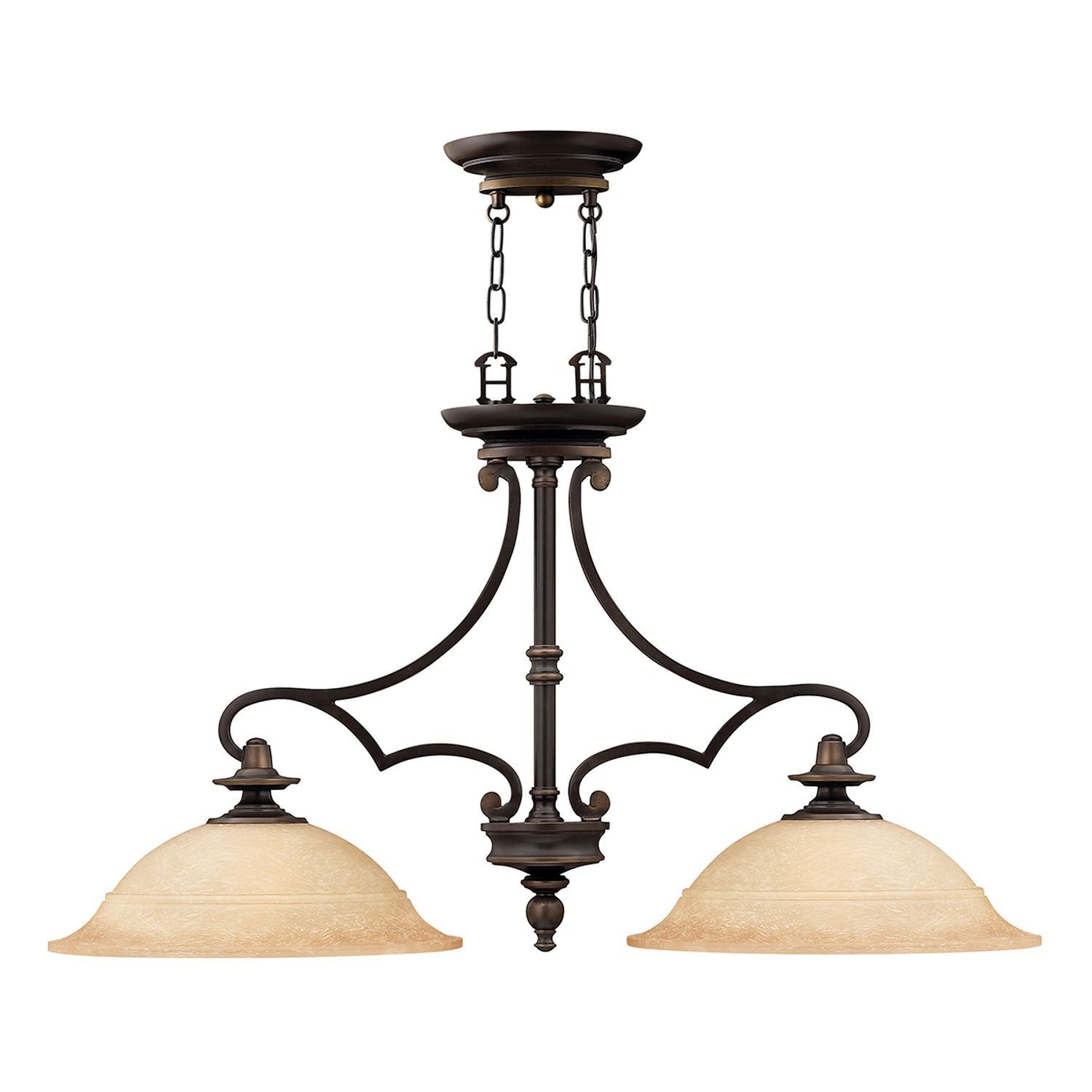 Suspension ANABELL 9 Bronze 2x27 raccourcissable Lampe