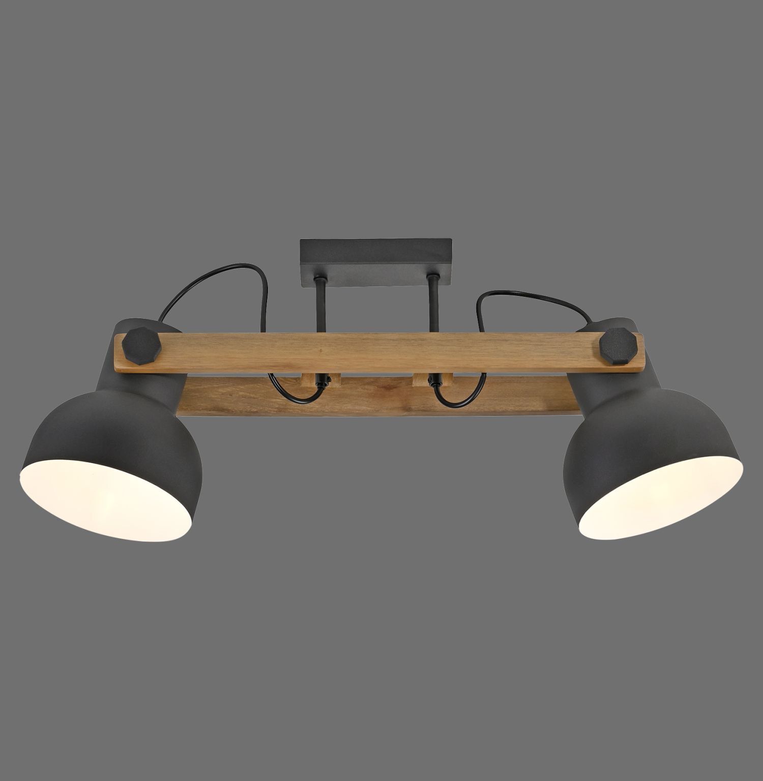 Plafonnier réglable bois métal E27 L:72 cm Leuchte, Beleuchtung, Lampe