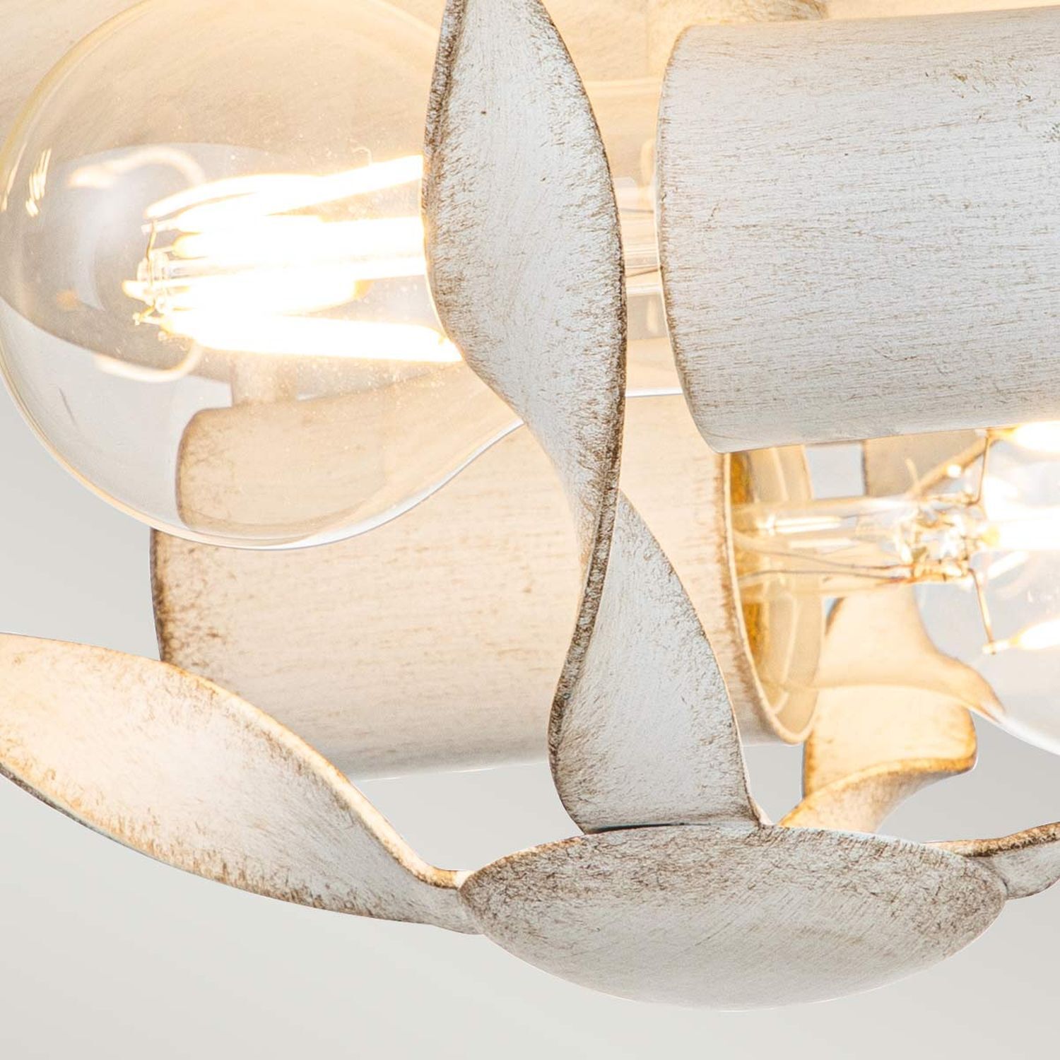 Lampe de plafonnier style rustique D : 33 cm rond Shabby blanc antique Lampe, Licht