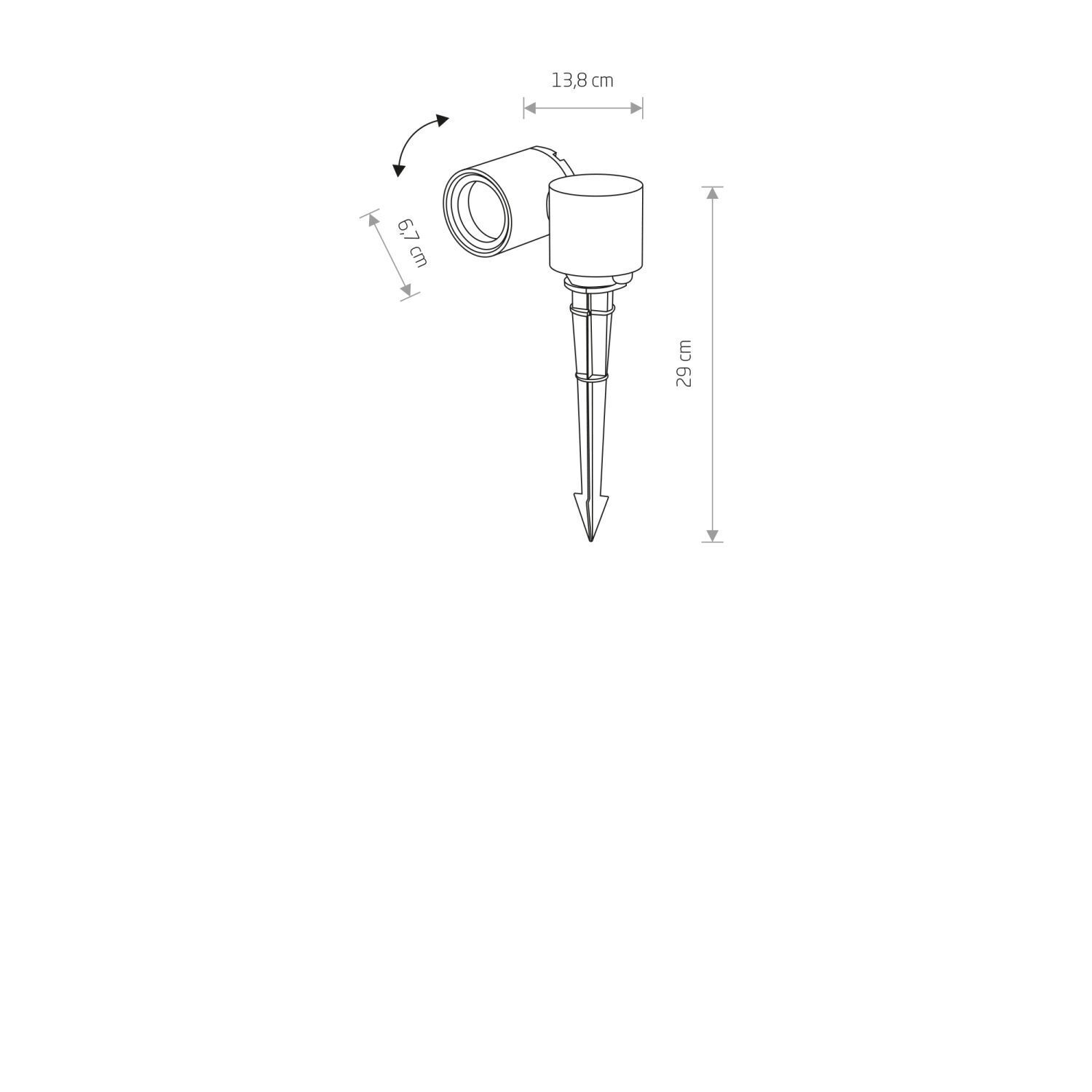 Projecteur de jardin Piquet de terre IP54 GU10 Noir Alu Verre réglable