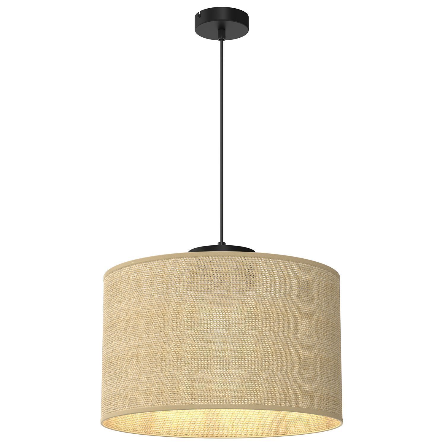 Lampe à suspendre jute métal Ø40 cm rond E27 naturel