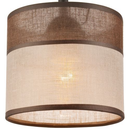 Plafonnier de salon BLAINE Bois Tissu Marron