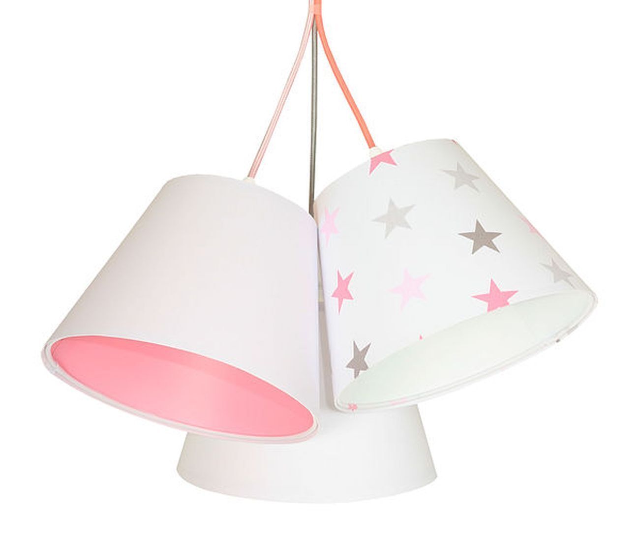 Lampe à suspendre Abat-jour Blanc Rose Étoiles Tissu