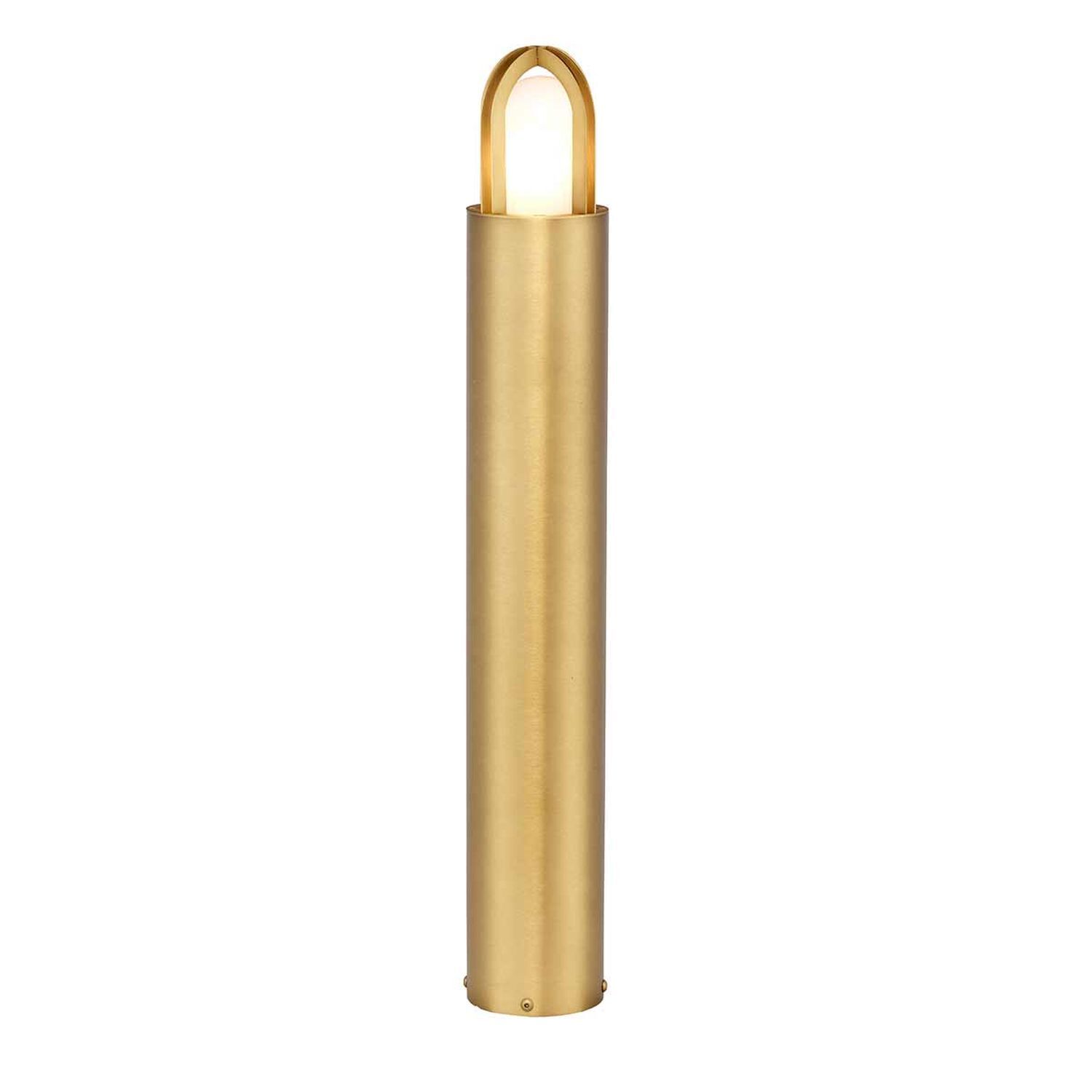 Borne d'éclairage de jardin en laiton verre IP55 hauteur 70 cm