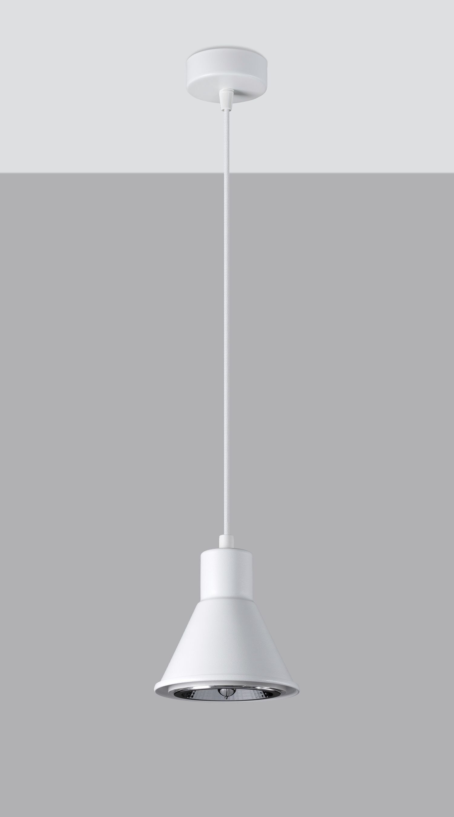 Lampe à suspendre métal Ø 14 cm Blanc ES111 Design rétro