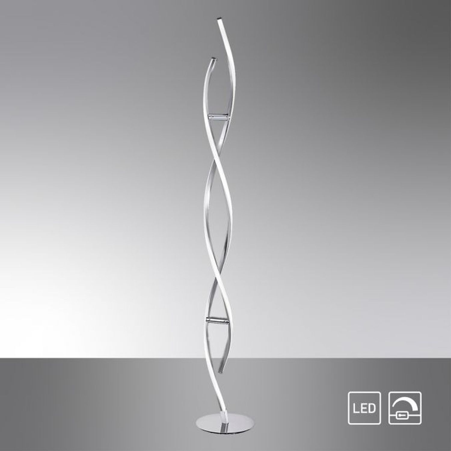 LED Stehlampe dimmbar in Stahl H:134 cm 3000 K 3128 lm Lampe