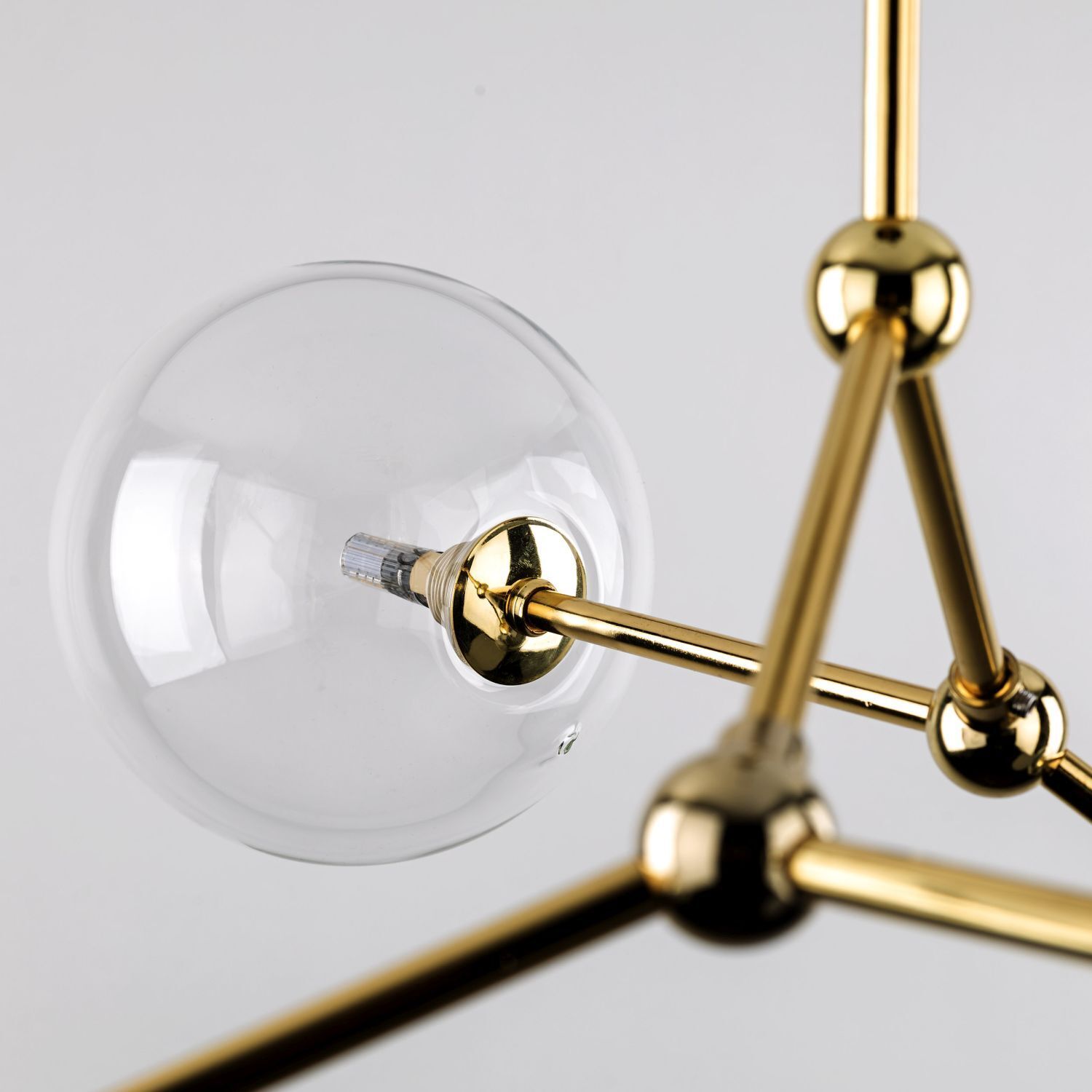 Plafonnier verre métal 74 cm de long en or 4x G9 VINZA Lampe, Kronleuchter